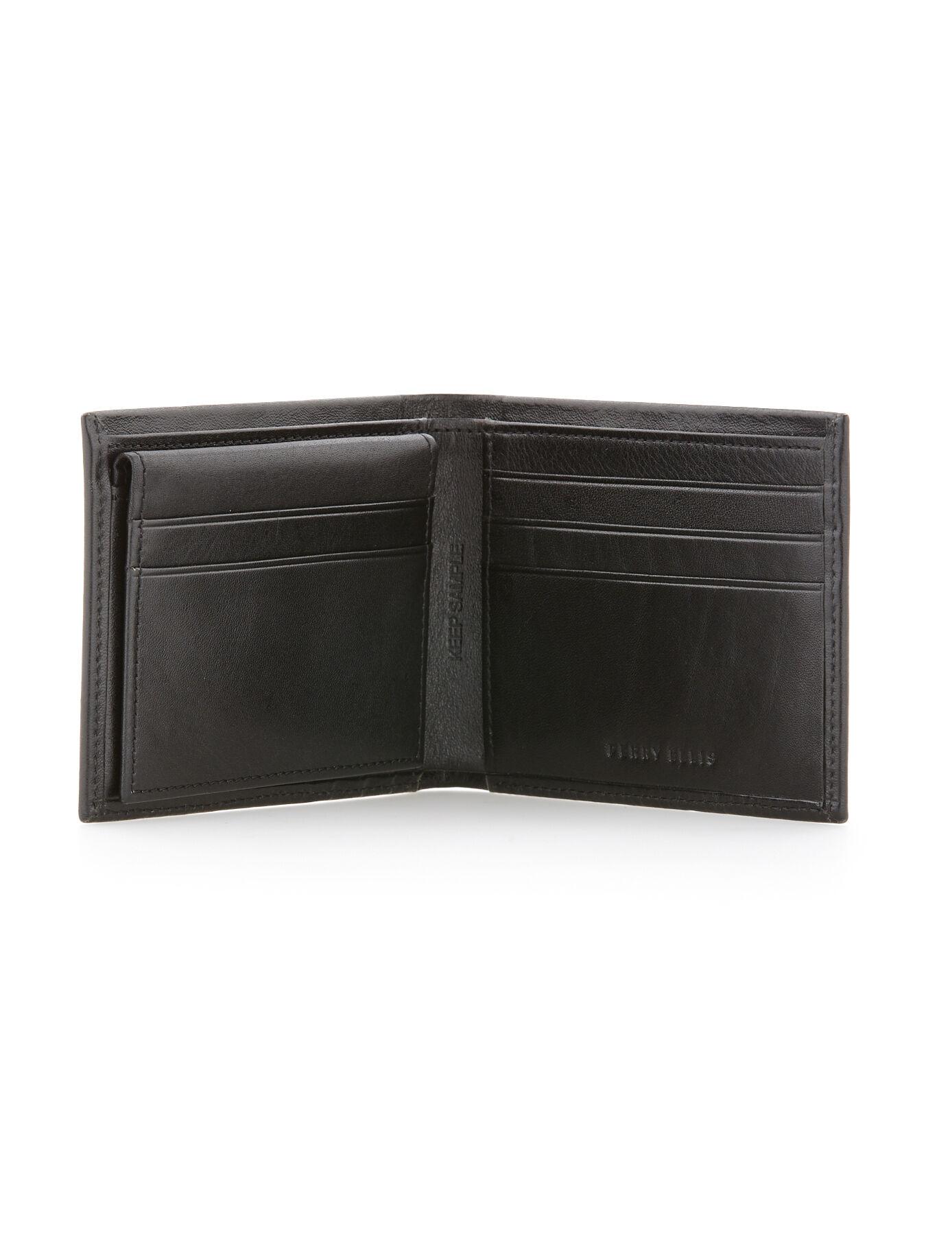 Perry Ellis Genuine Glazed Leather Wallet in Black for Men - Lyst