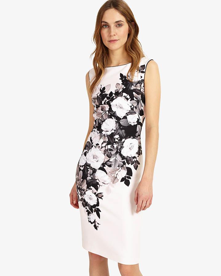 Phase Eight Tatiana Printed Dress, Black/Cameo | Dresses online ... Phase Eight Tatiana Printed Dress, Black/Cameo | Dresses online ...