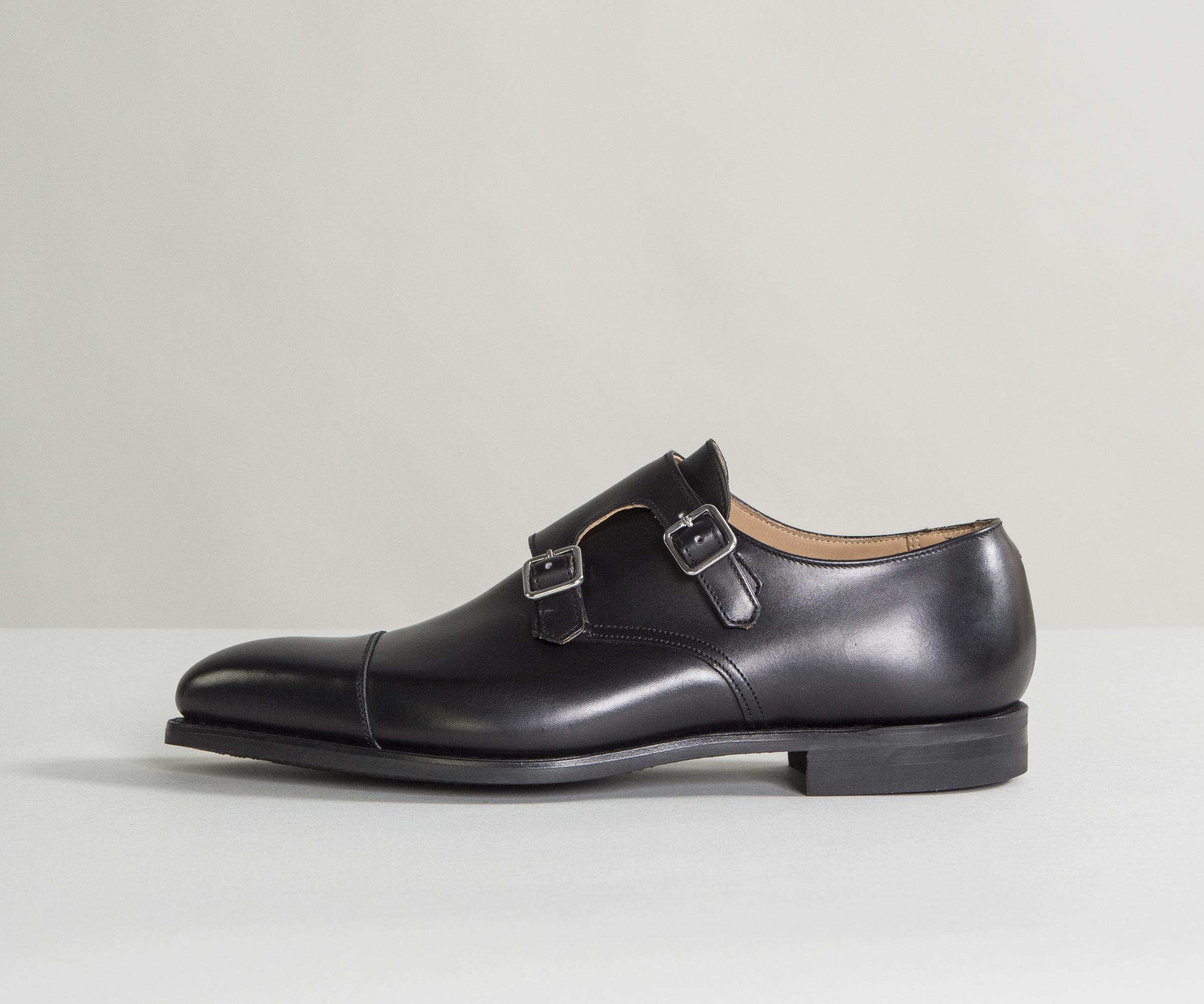 Lyst Crockett And Jones 'lowndes' Double Monk Strap Shoes With Dainite 'city' Sole Black in