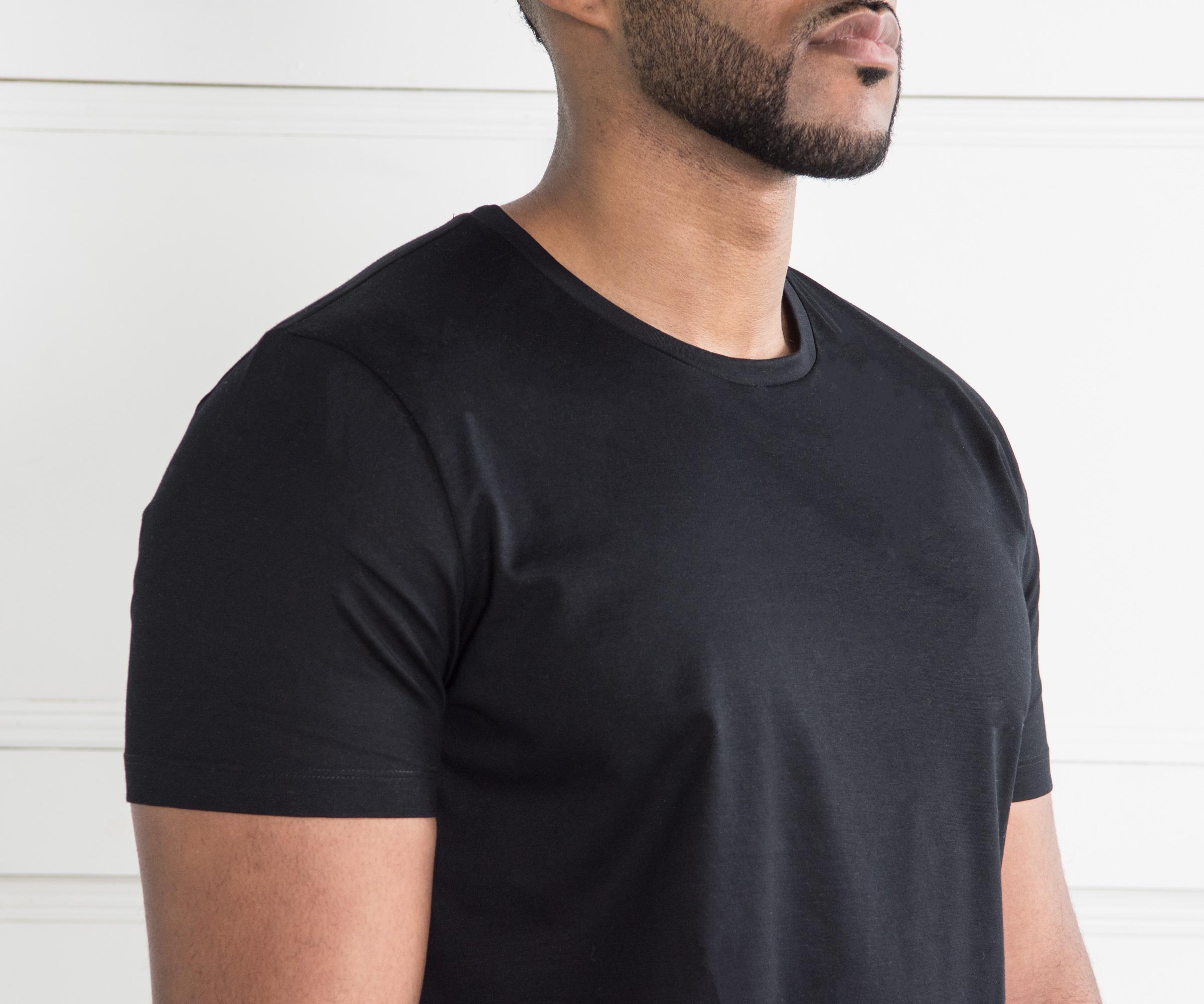 BOSS 'tessler 100' Luxury Slim Fit T-shirt Black in Black for Men - Lyst