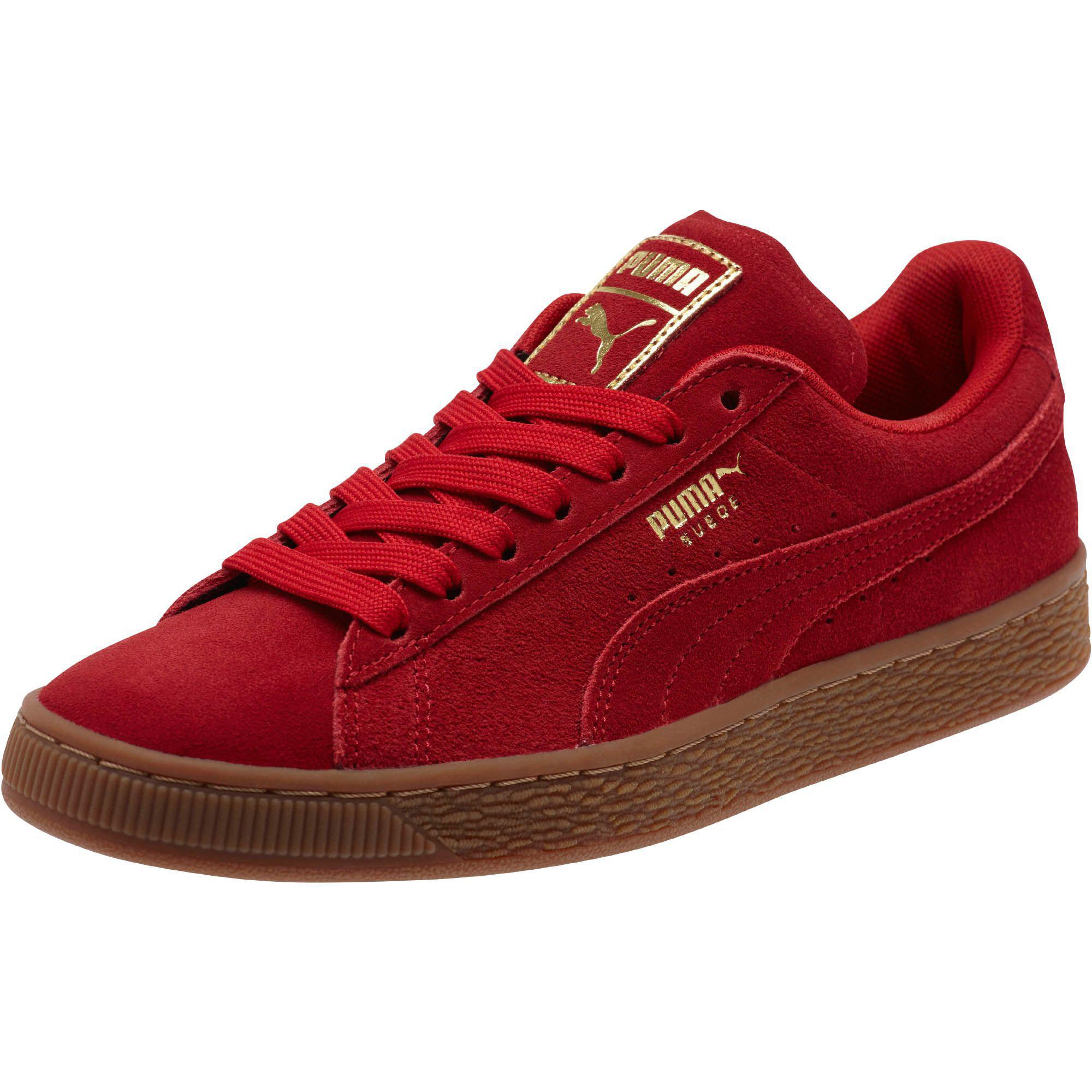 PUMA Suede Classic Gold Women's Sneakers in Red - Lyst