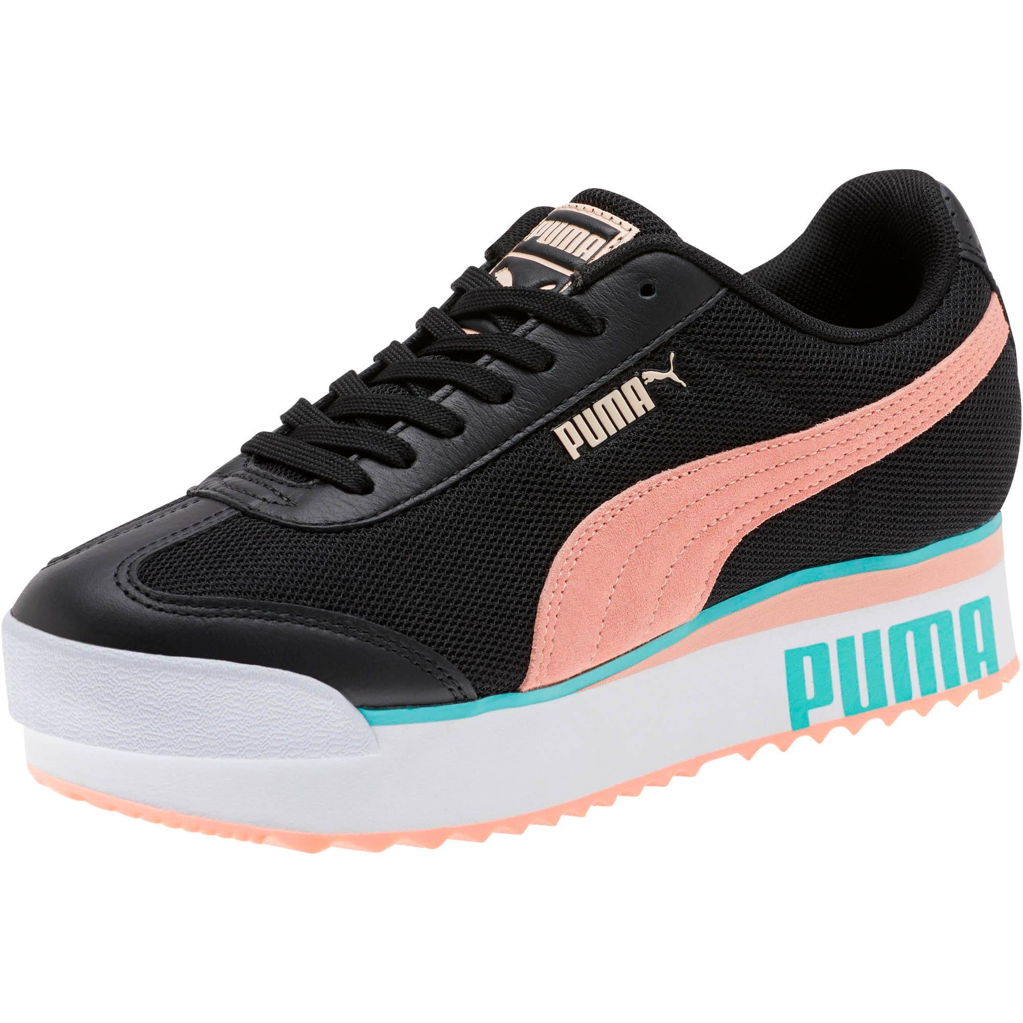 PUMA Lace Roma Amor Mesh Mix Sneakers in 01 (Black) - Lyst