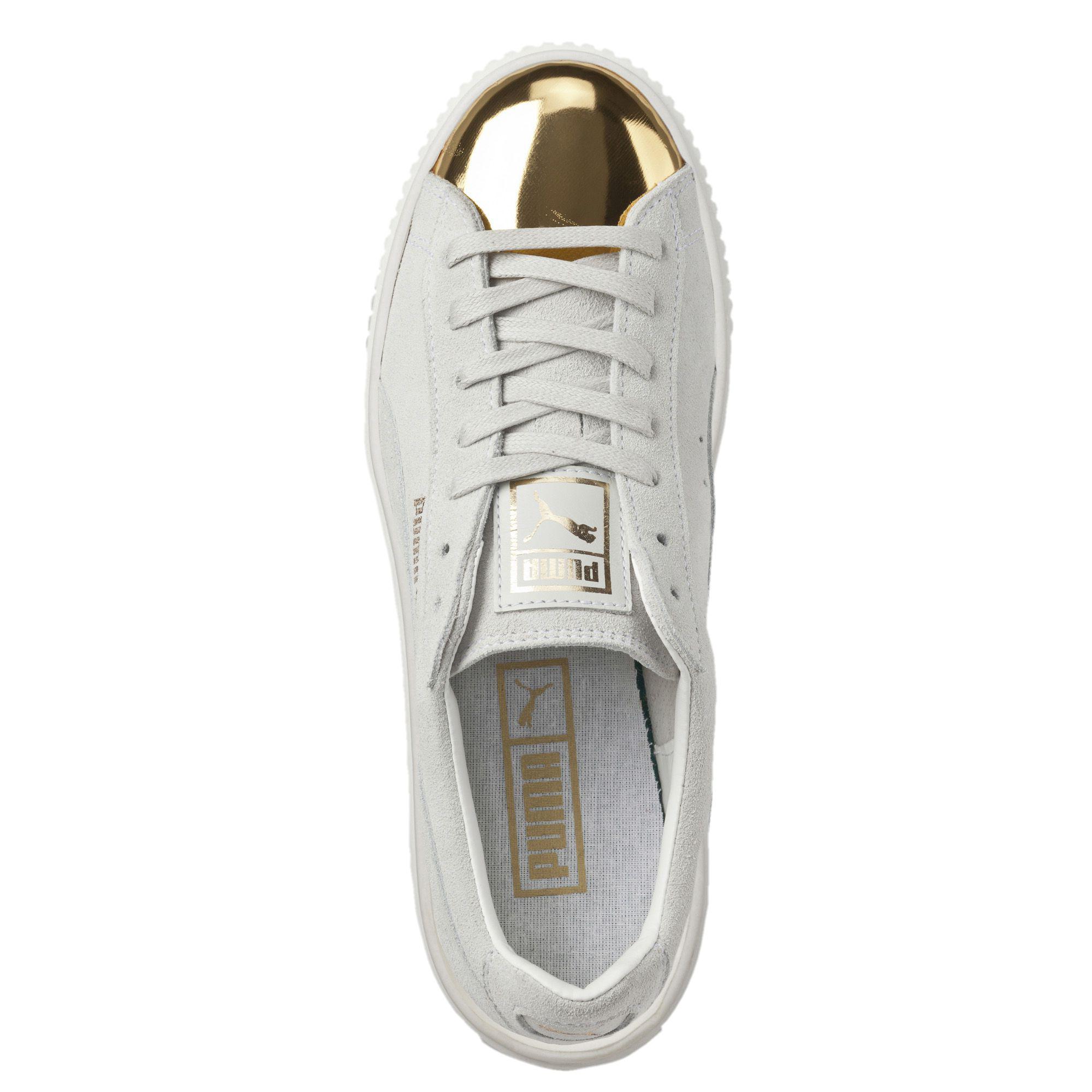 puma platform gold blanche