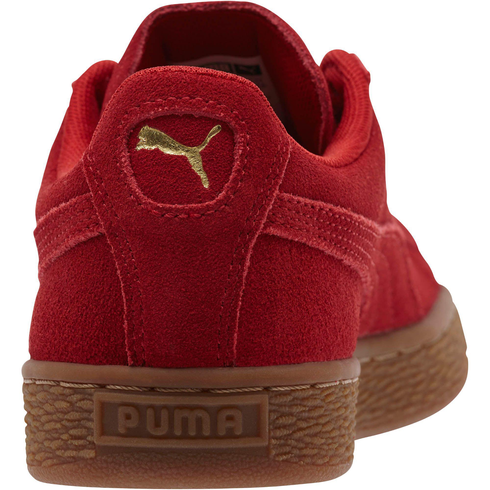 PUMA Suede Classic Gold Women's Sneakers in Red - Lyst