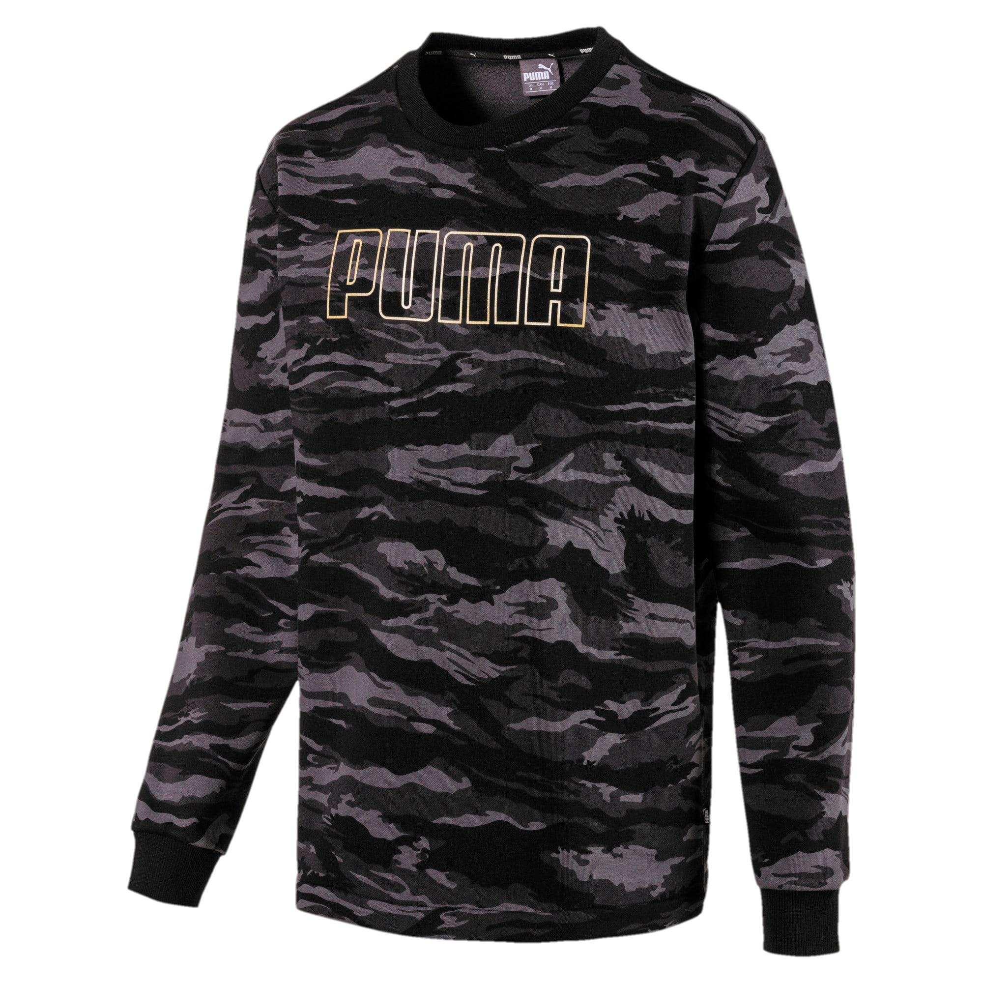 PUMA Camo Men's Fleece Crewneck Sweatshirt in Black for Men - Lyst