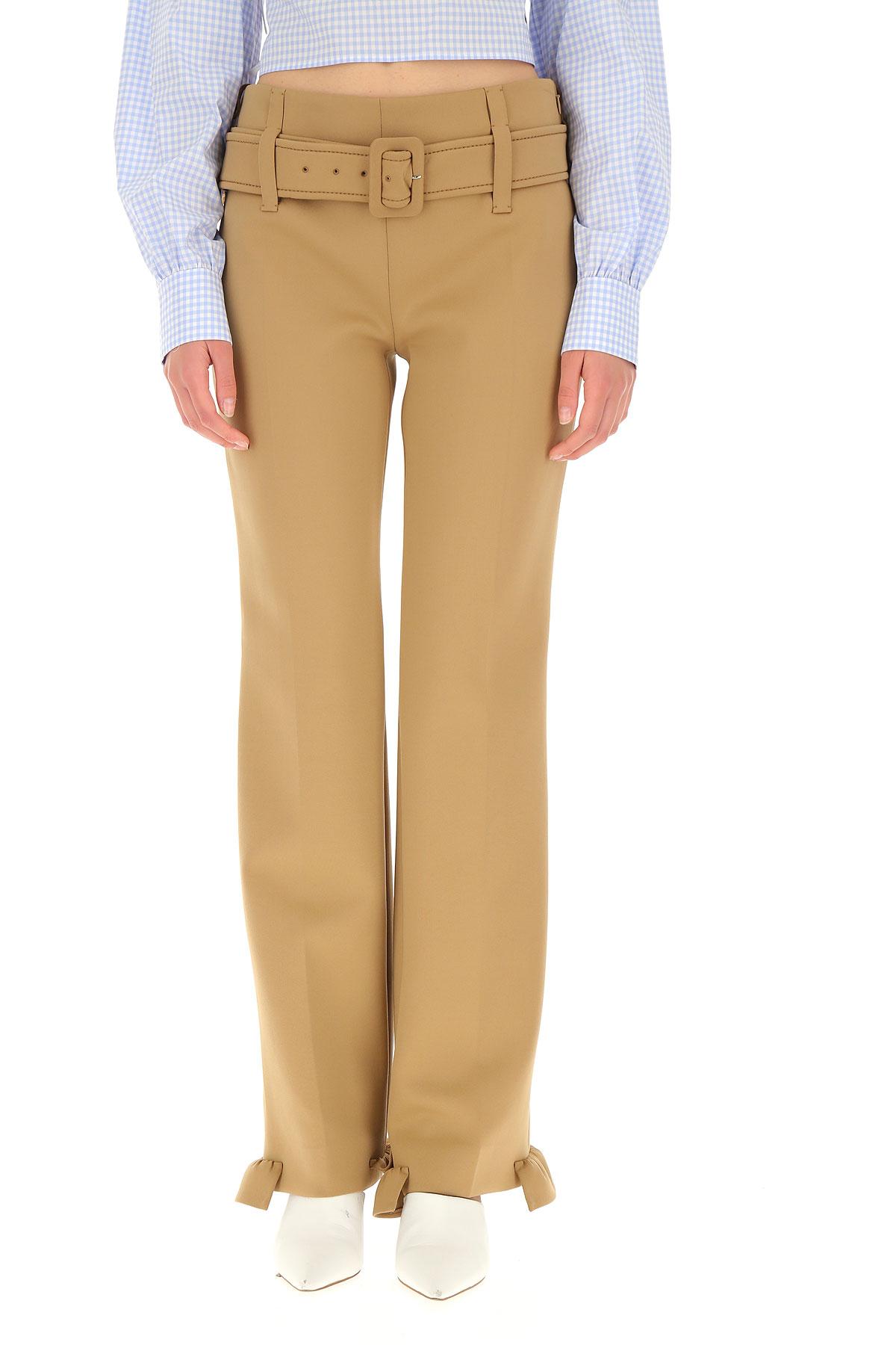 Prada Synthetic Technical Jersey Pants With Ruching in Camel (Natural ...
