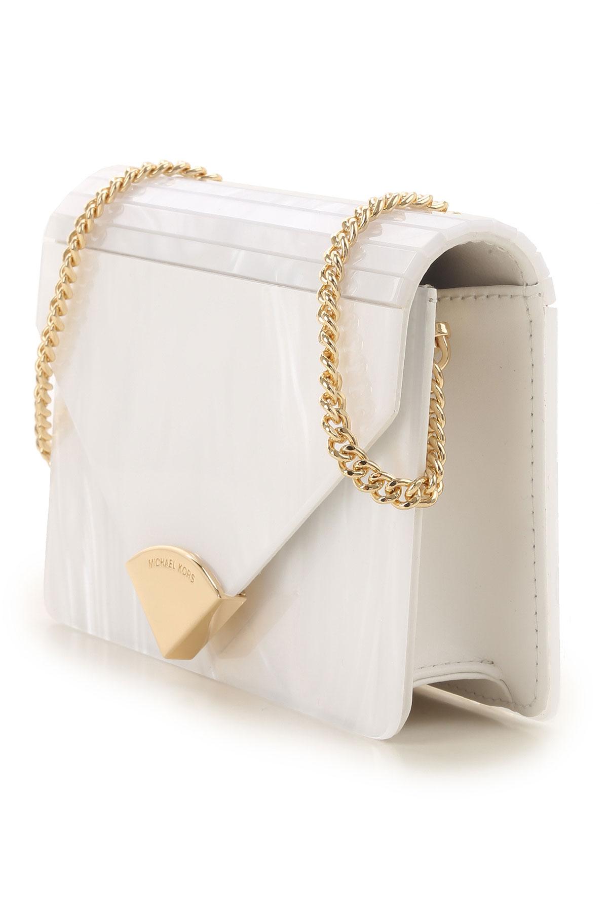 Michael Kors Leather Clutch Bag On Sale in White - Lyst
