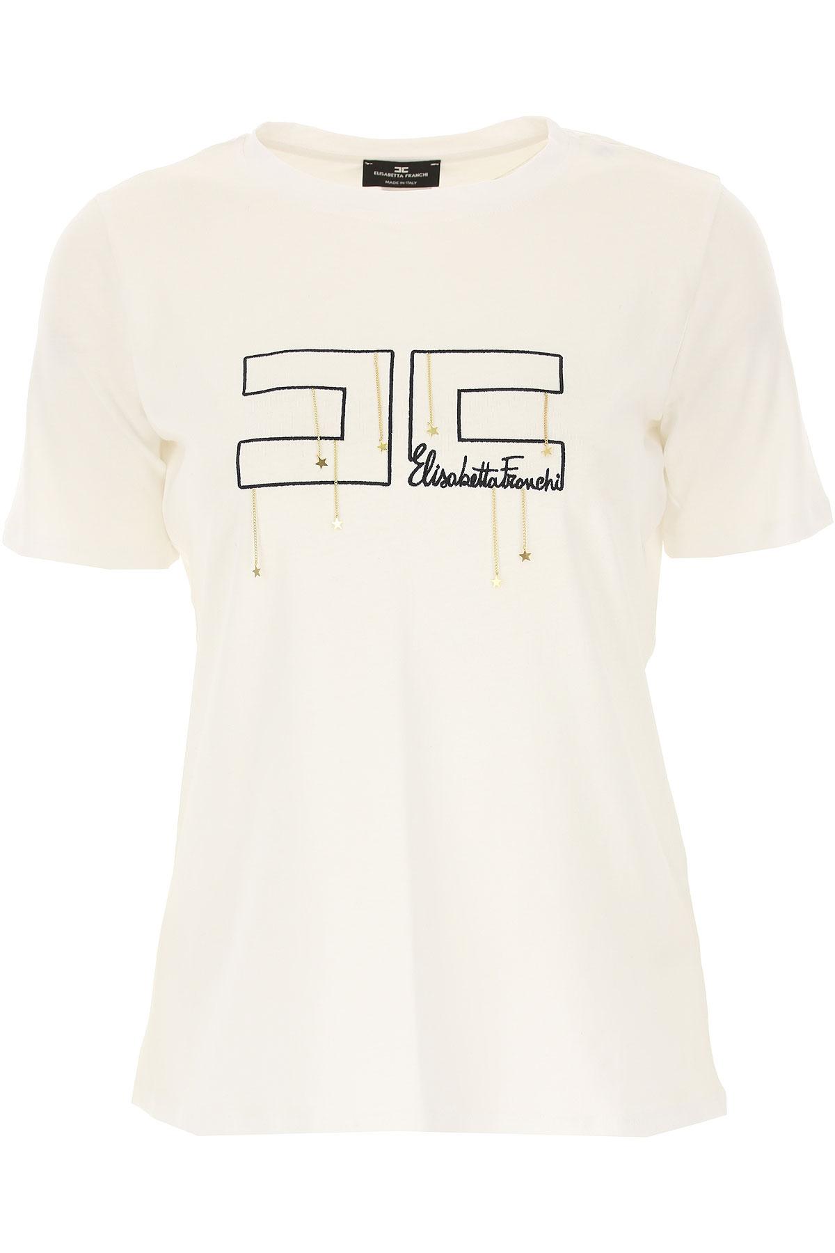 Elisabetta Franchi Cotton T-shirt For Women in White - Lyst