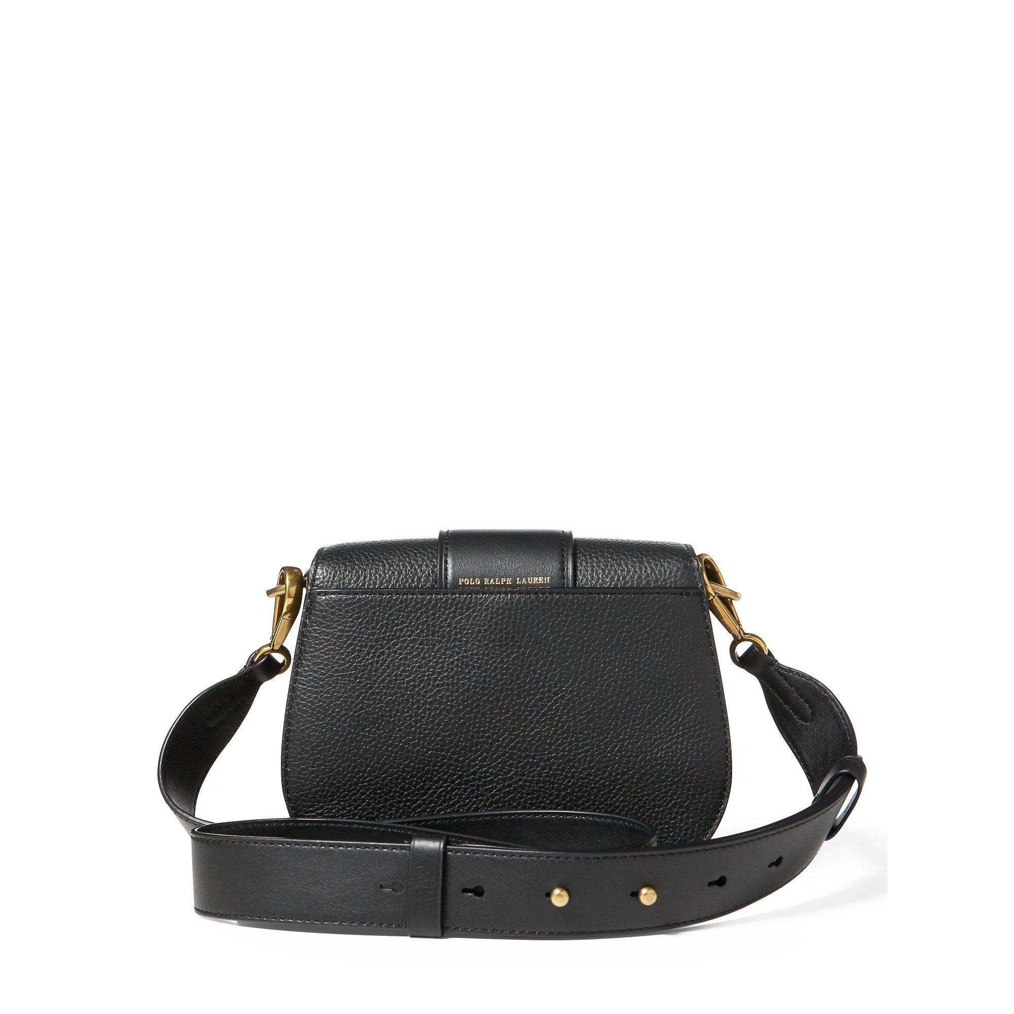 Polo Ralph Lauren Pebbled Leather Lennox Bag in Black - Lyst