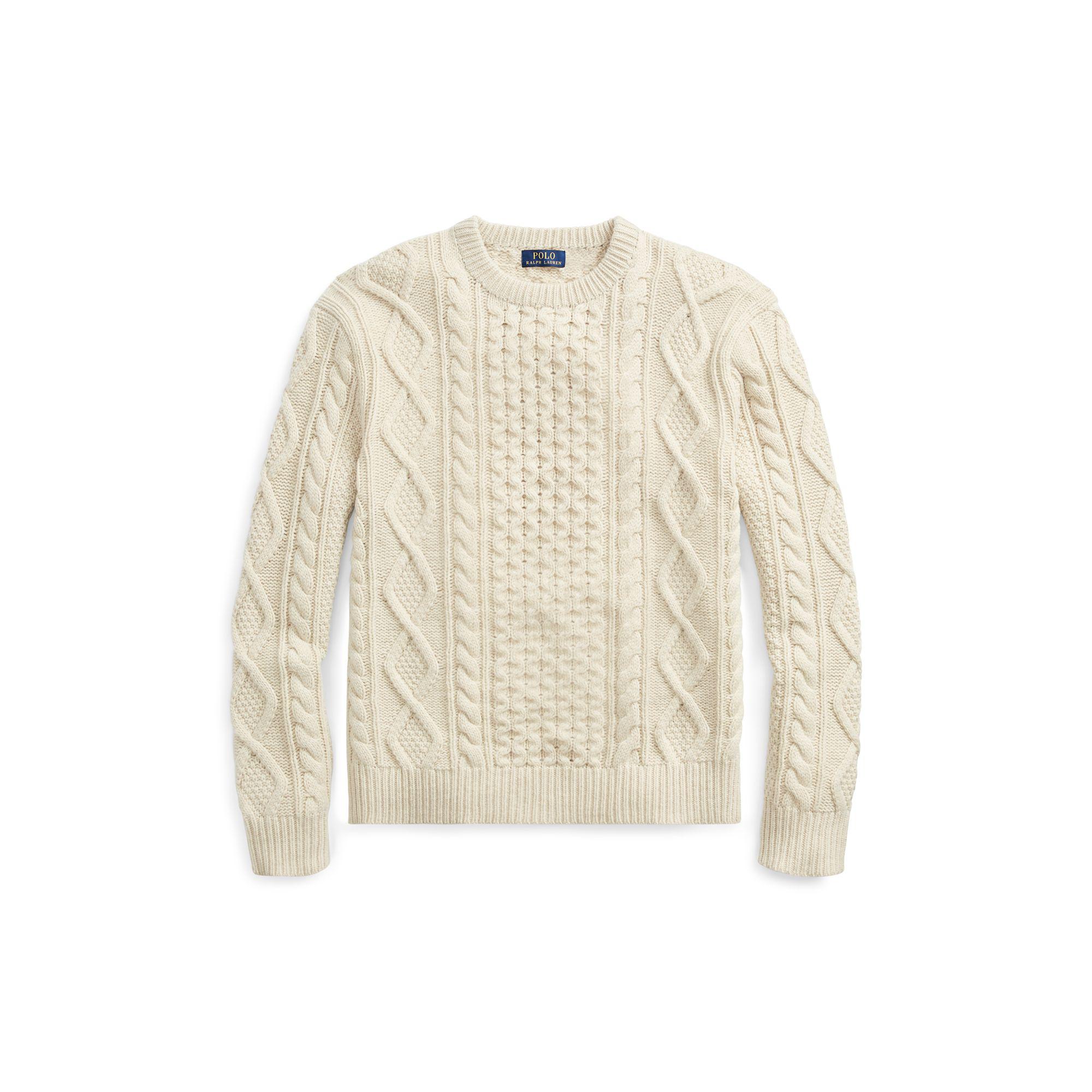 Polo Ralph Lauren Iconic Fisherman's Sweater in Natural for Men - Lyst
