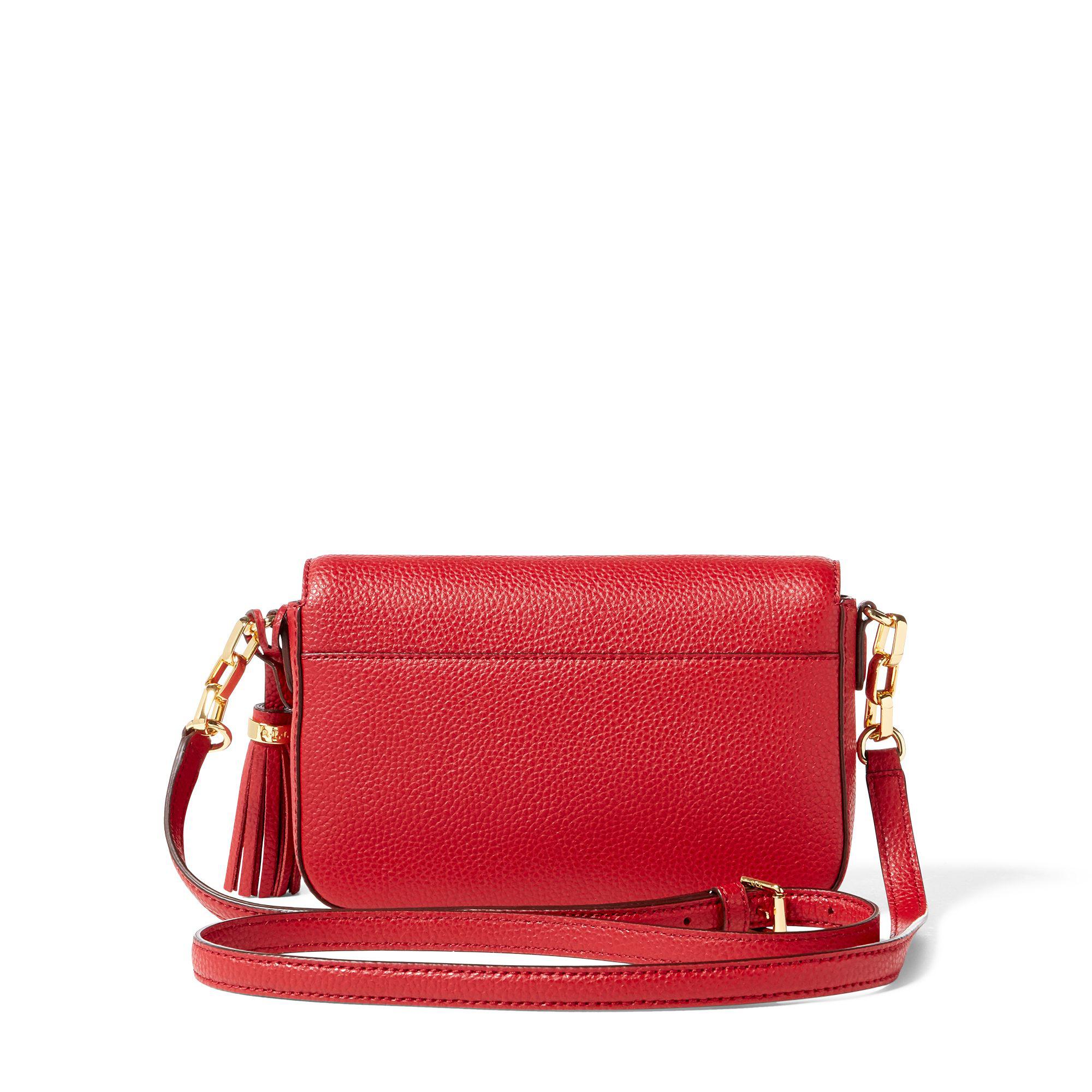 Lyst - Ralph Lauren Carmen Leather Crossbody Bag in Red