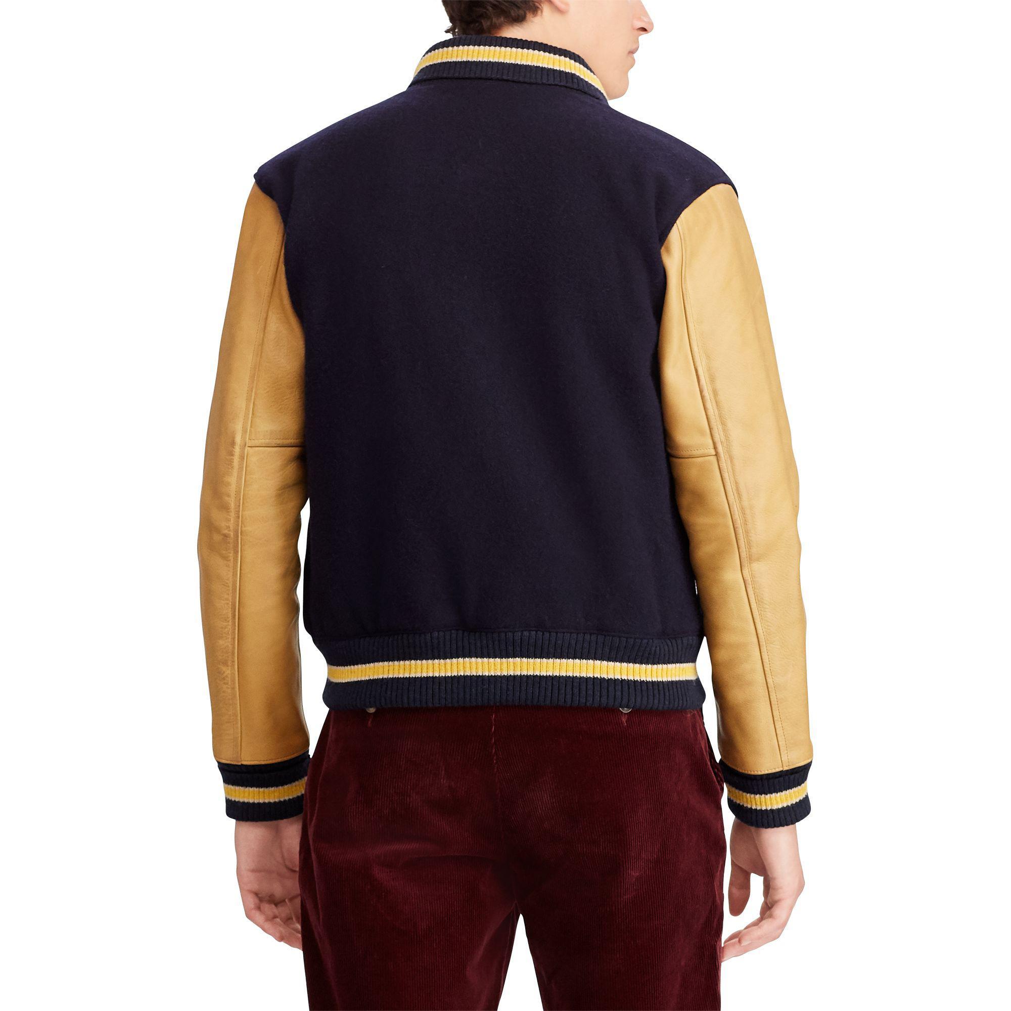 Polo Ralph Lauren Woolblend Letterman Jacket in Blue for Men Lyst
