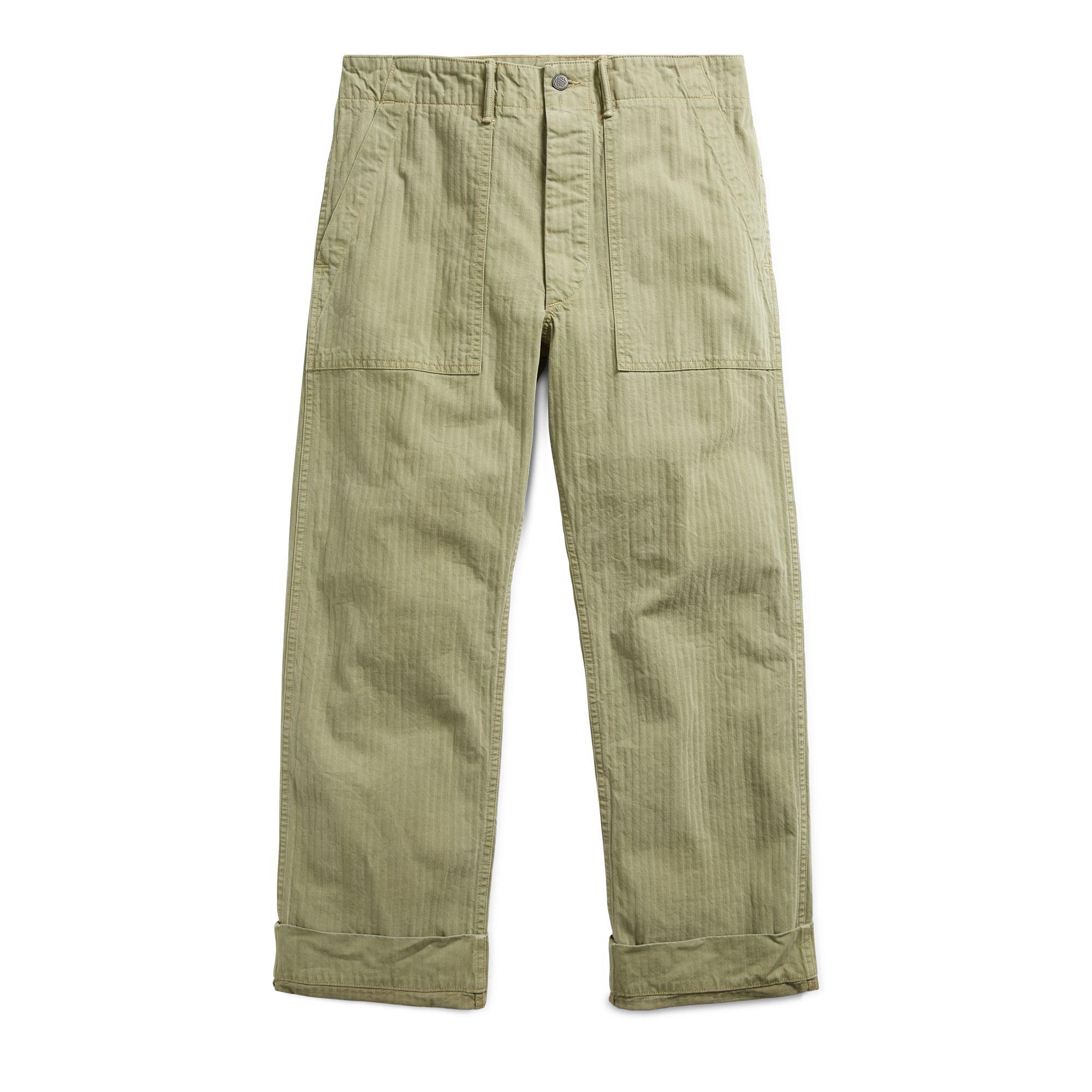 Rrl Cotton Herringbone Pant In Green For Men Lyst