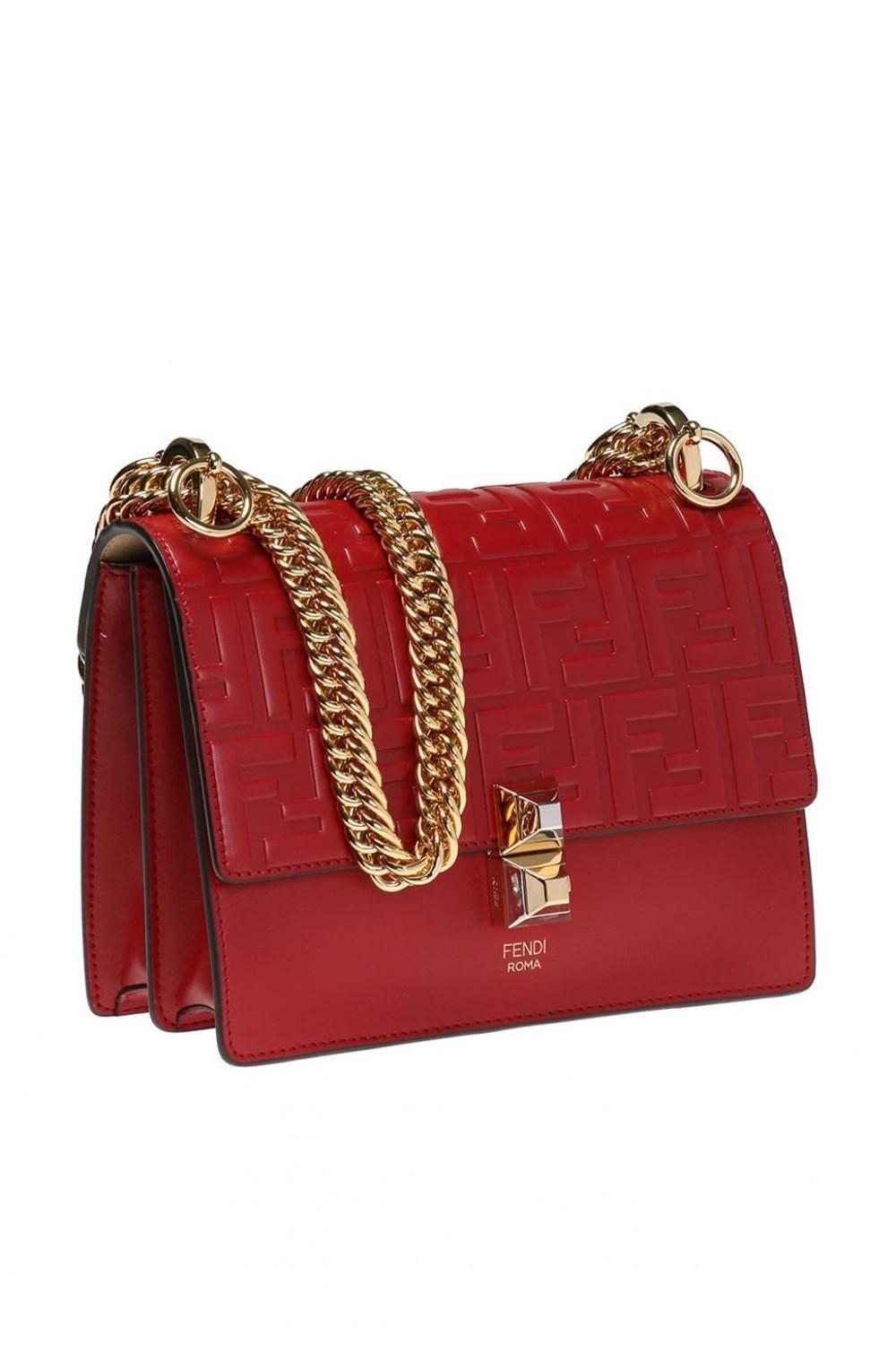 Fendi Women's 8m0381a417f0mvv Red Leather Shoulder Bag in Red - Lyst