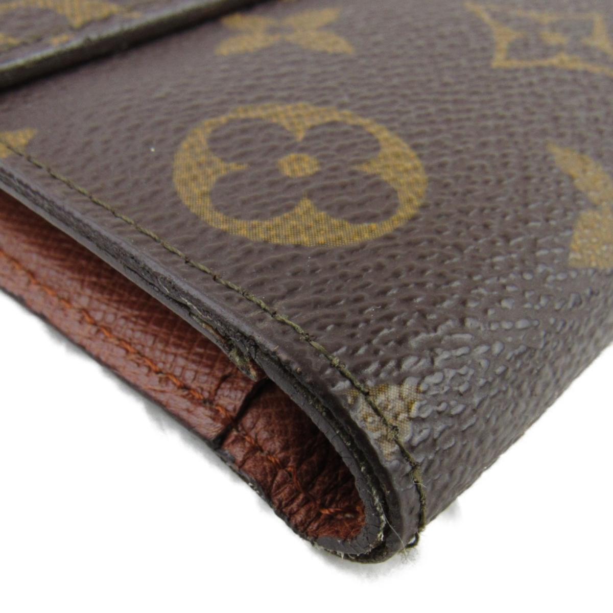 Louis Vuitton Authentic Trifold Long Wallet Purse Monogram Used Vintage M60135 in Brown for Men ...
