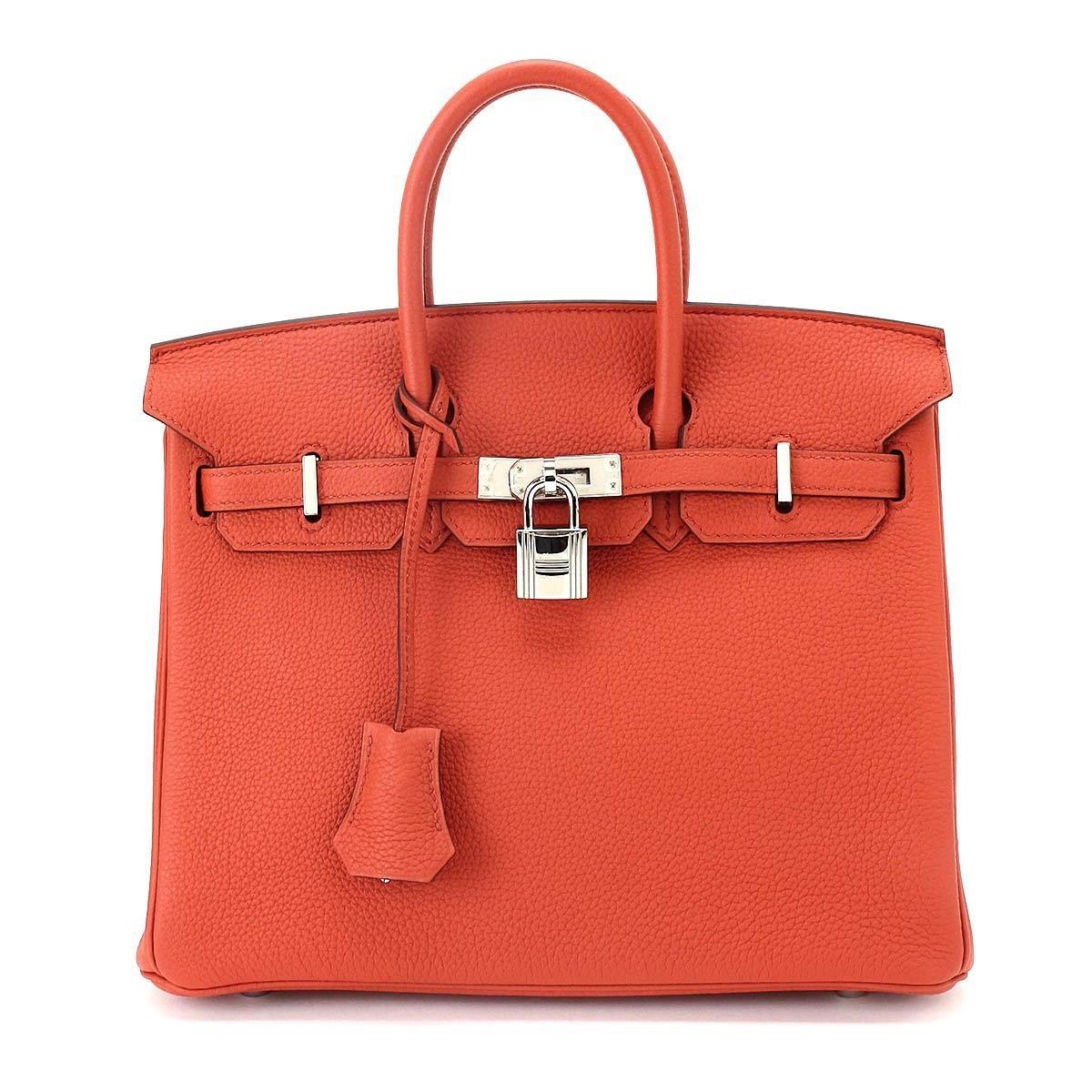 Lyst - Hermès Birkin 25 Hand Bag Togo Leather Cuivre Orange Purse 90042366.. in Orange