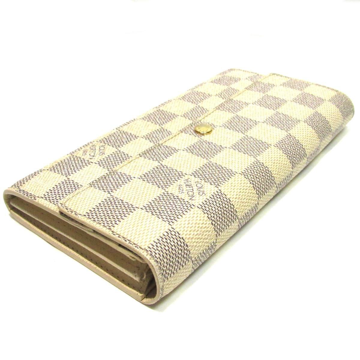 Louis Vuitton Auth Portefeuille Sarah Wallet Purse N61735 Damier Azur Used in White for Men - Lyst