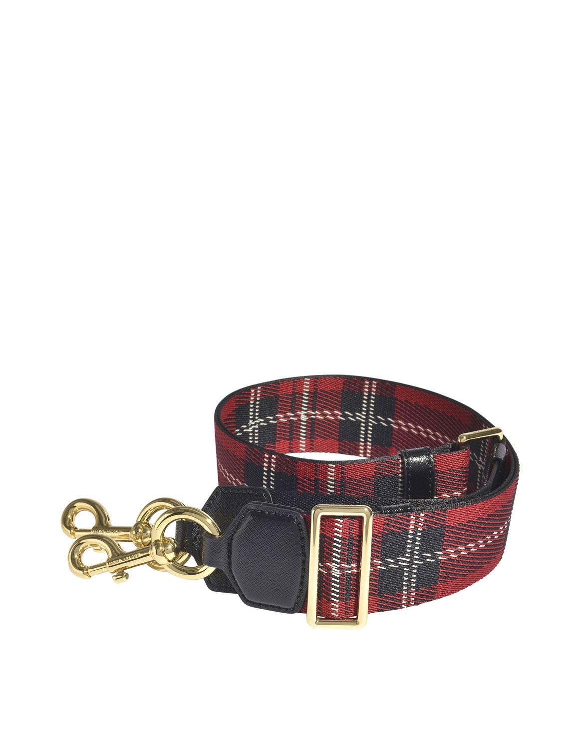 Marc Jacobs Tartan Shoulder Strap In Multicolor Cotton in Red Lyst