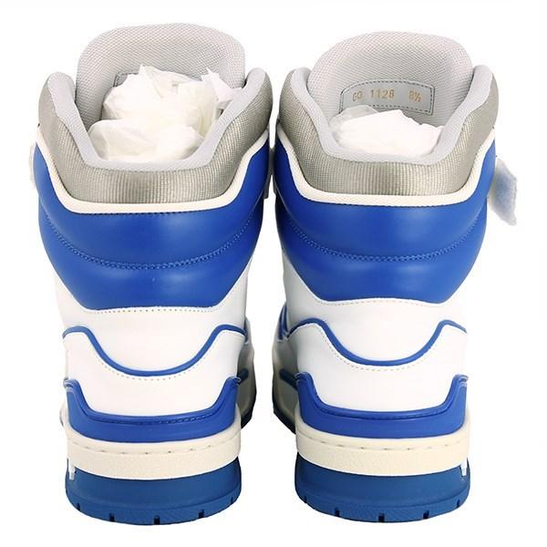Louis Vuitton Lv Line Sneakers Virgil Abloh Leather White Blue 8.5 Size Men in Blue for Men - Lyst
