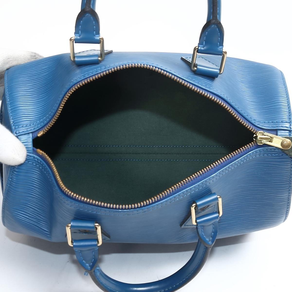 Louis Vuitton, Bags, Authentic Louis Vuitton Speedy 25 Blue Epi Leather W  Auth Lv Strap