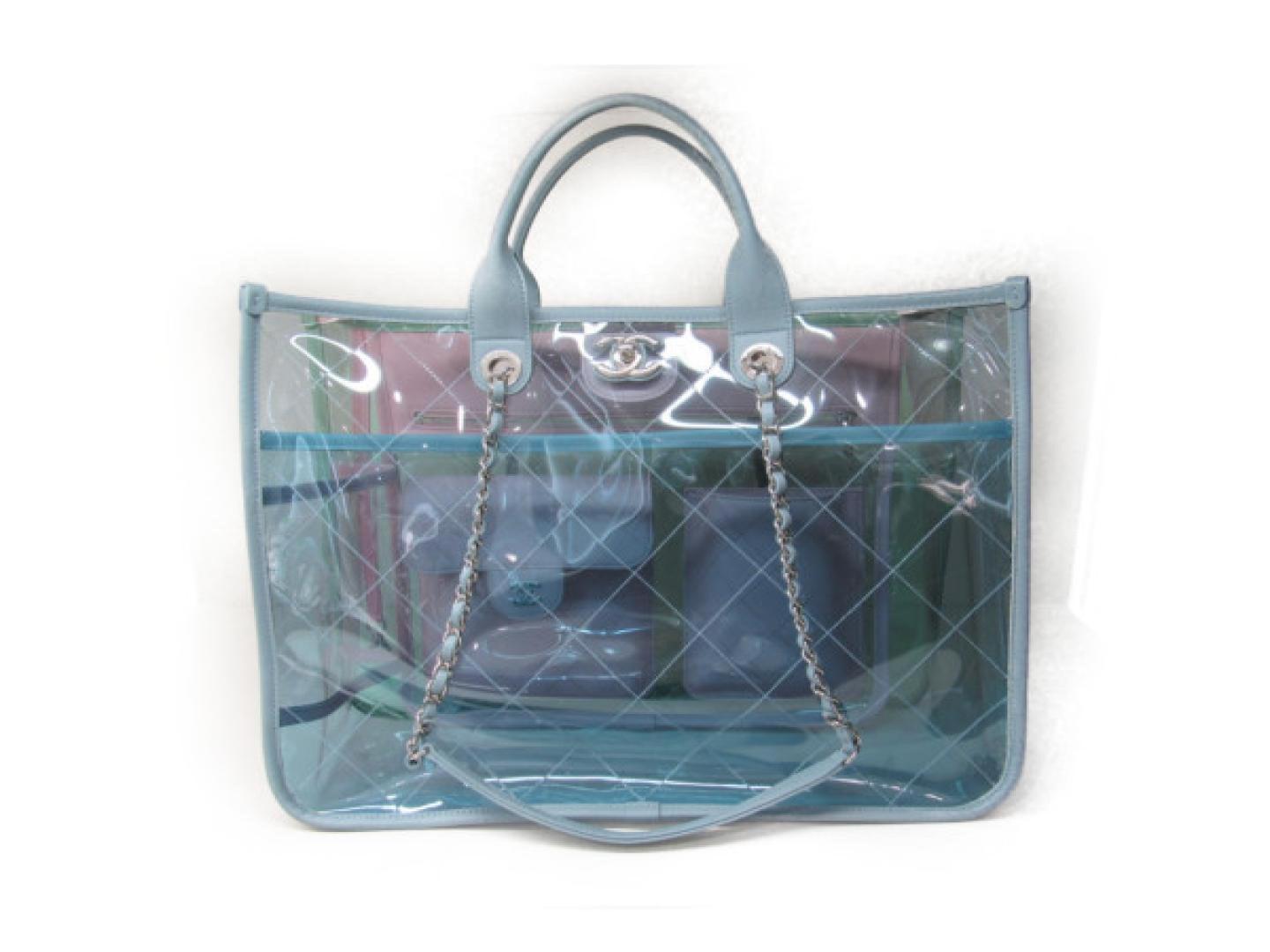 Lyst Chanel 2way Clear Tote Shoulder Hand Bag Pvc Vinyl Gallery