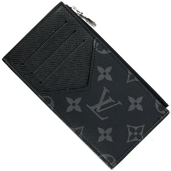 Louis Vuitton Coin Case Card Holder Monogram Eclipse Leather Black Wallet Men in Black - Lyst