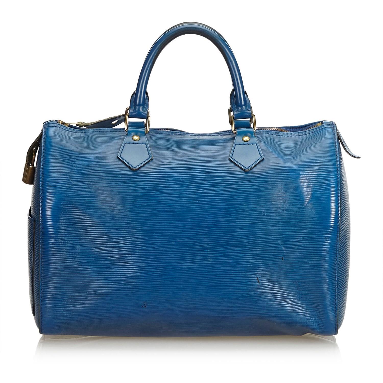 Louis Vuitton Epi Speedy 35 in Blue - Lyst