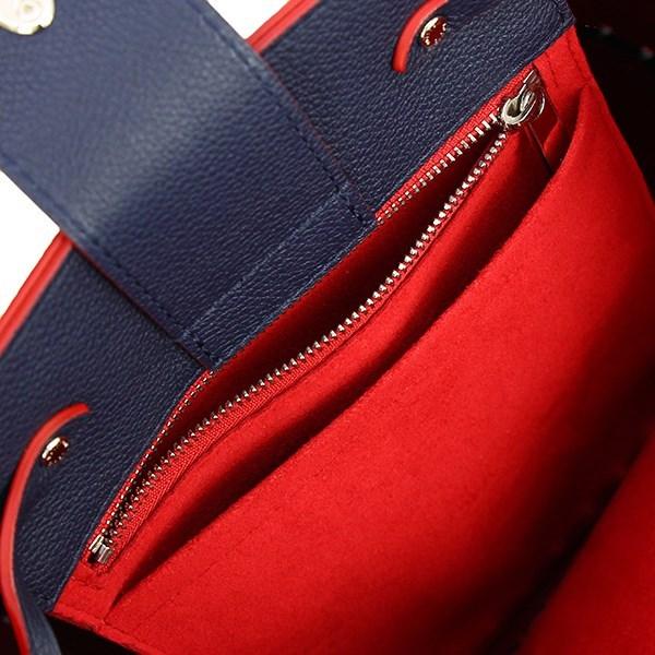 Louis Vuitton Lock Me Bucket Leather Navy Red Shoulder Bag Women in Blue - Lyst