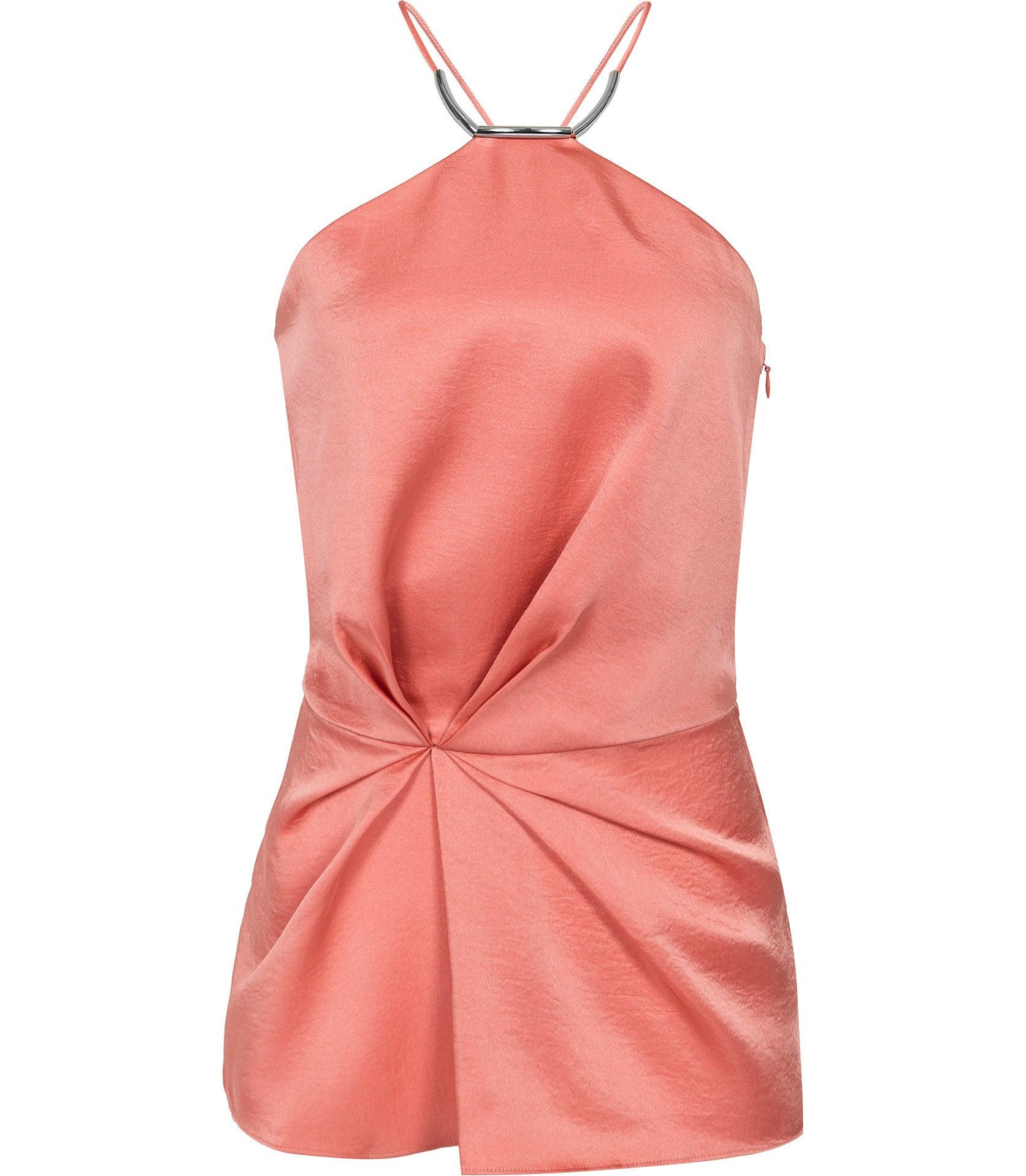 REISS ESSIE FEATHER BURNOUT PRINT TOP / elegant halter tops / evening halterneck / party fashion