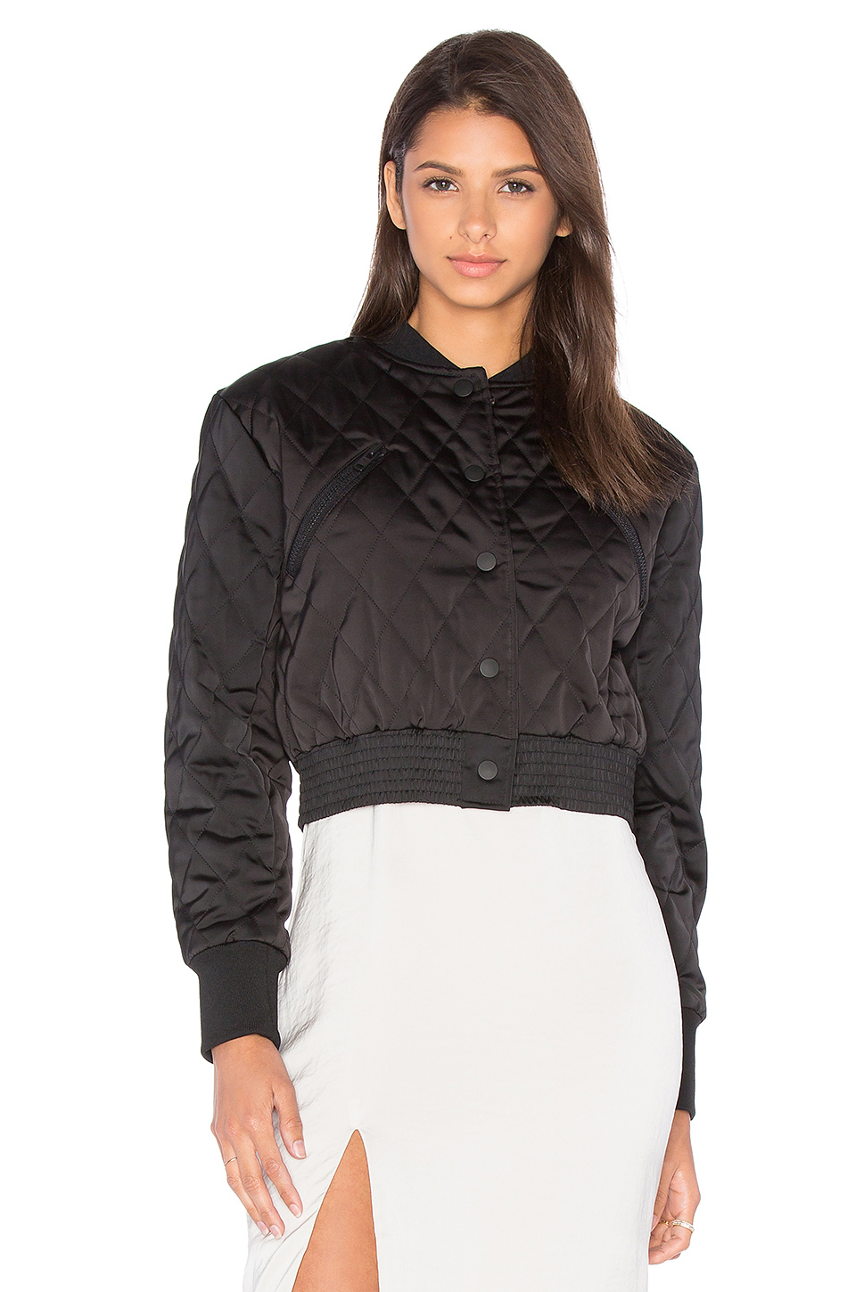 Lyst - Kendall + Kylie Quilted Satin Bomber