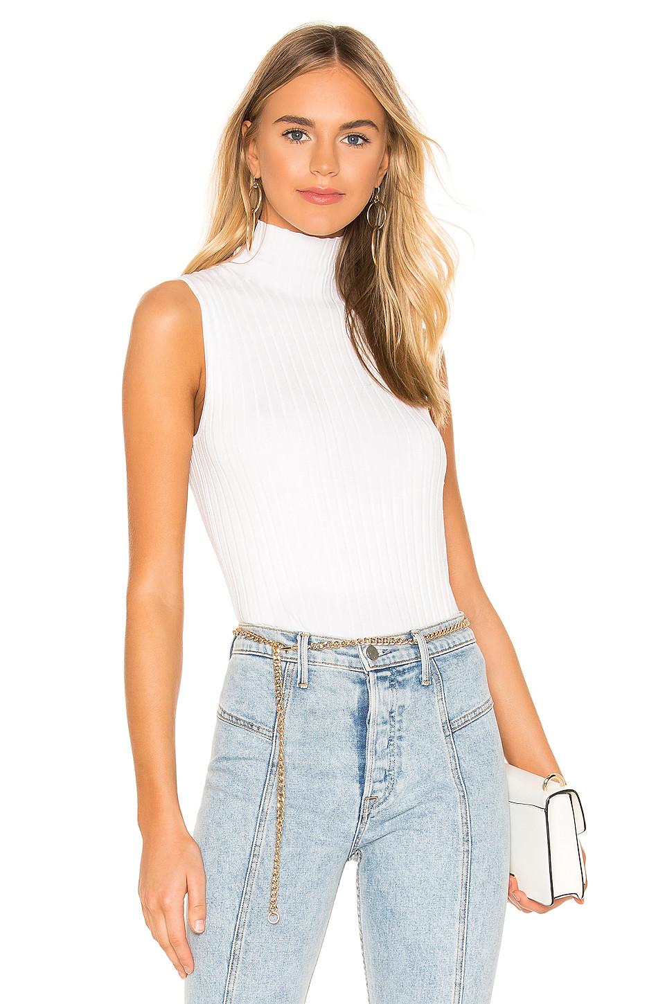 white mock neck tank top