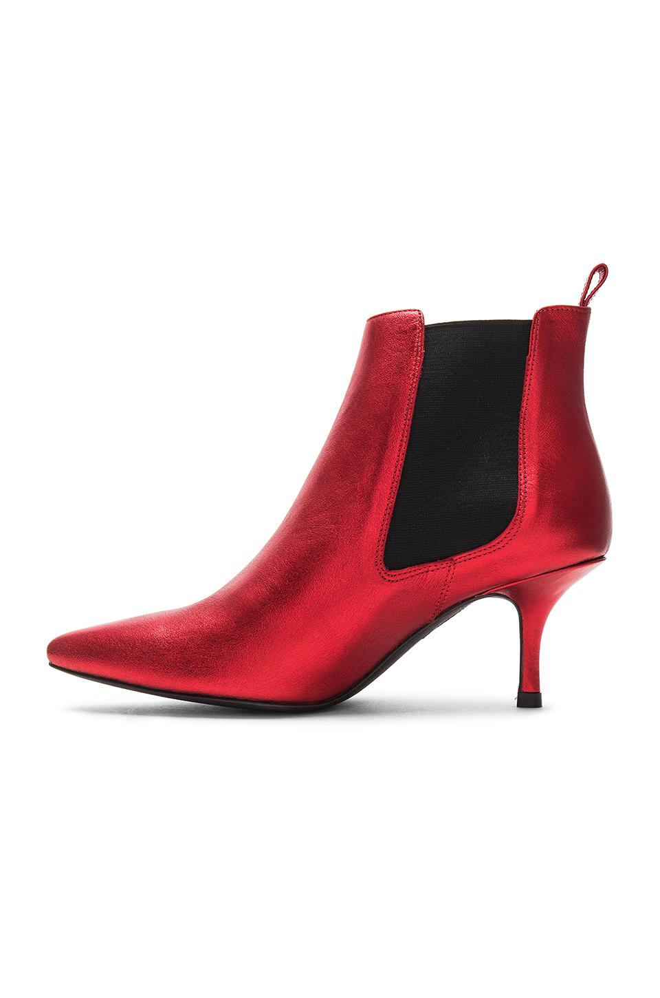 Anine Bing Leather Stevie Ankle Boots in Red - Lyst