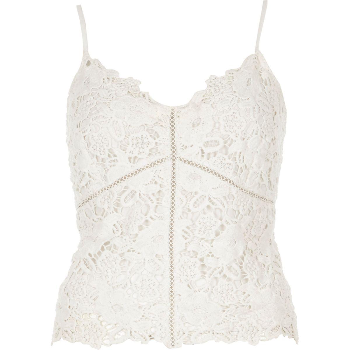 River Island White Lace Cami Top White Lace Cami Top In White Lyst