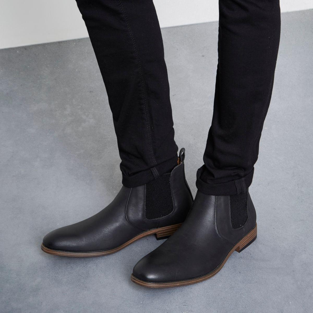 Lyst - River Island Black Chelsea Boots in Black for Men