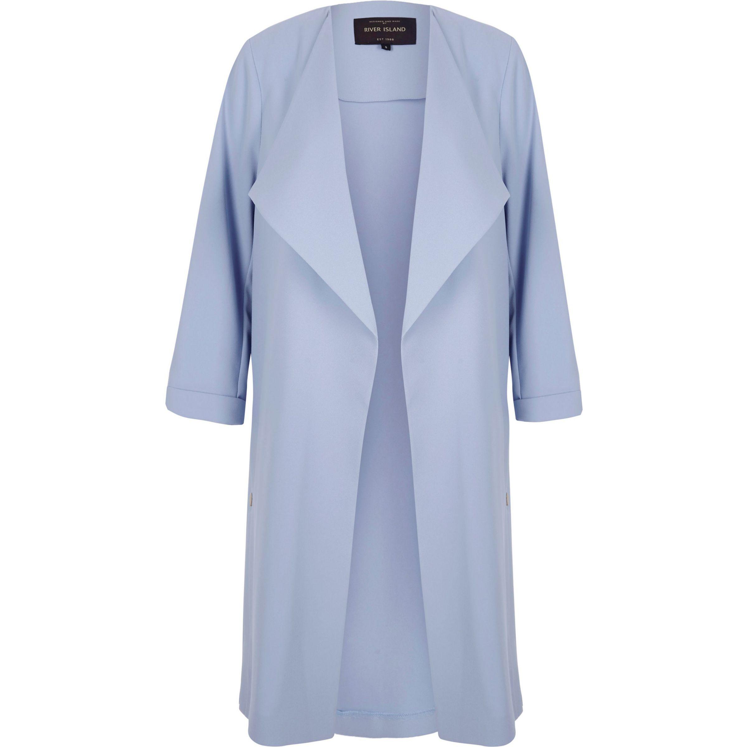 Lyst River Island Petite Light Blue Duster Coat in Blue