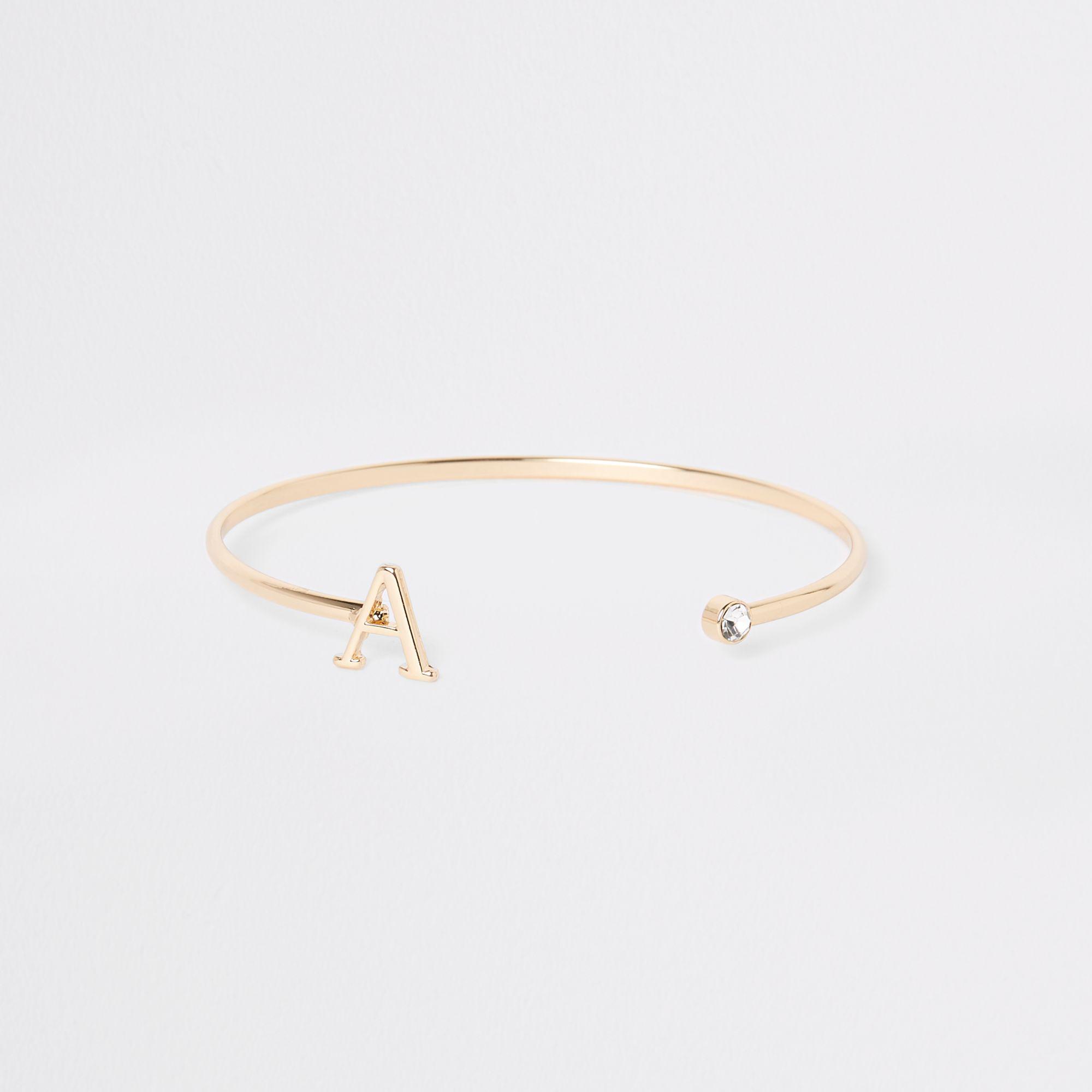 Lyst River Island Plated A Initial Cuff Bracelet In Metallic River Island Women S Metallic Plated A Initial Cuff Bracelet