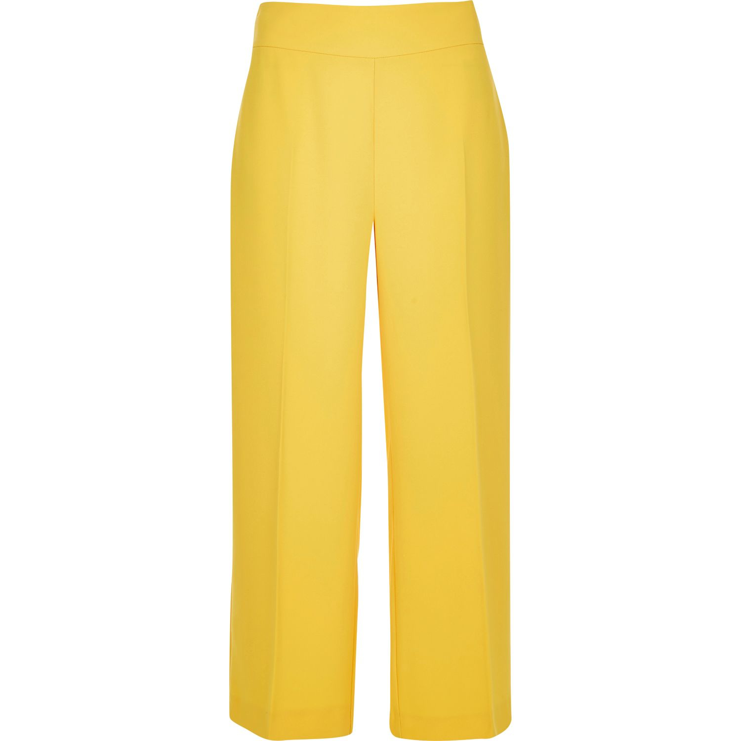 Lyst - River Island Yellow Cropped Wide Leg Pants in Yellow