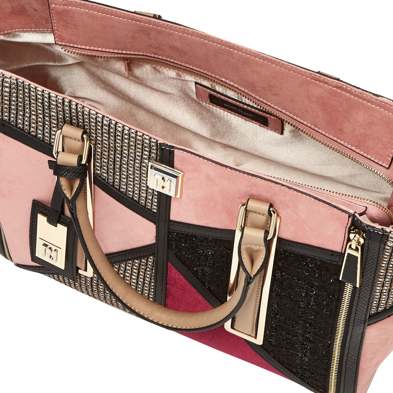 Lyst River Island Pink Patchwork Winged Tote Bag In Gallery