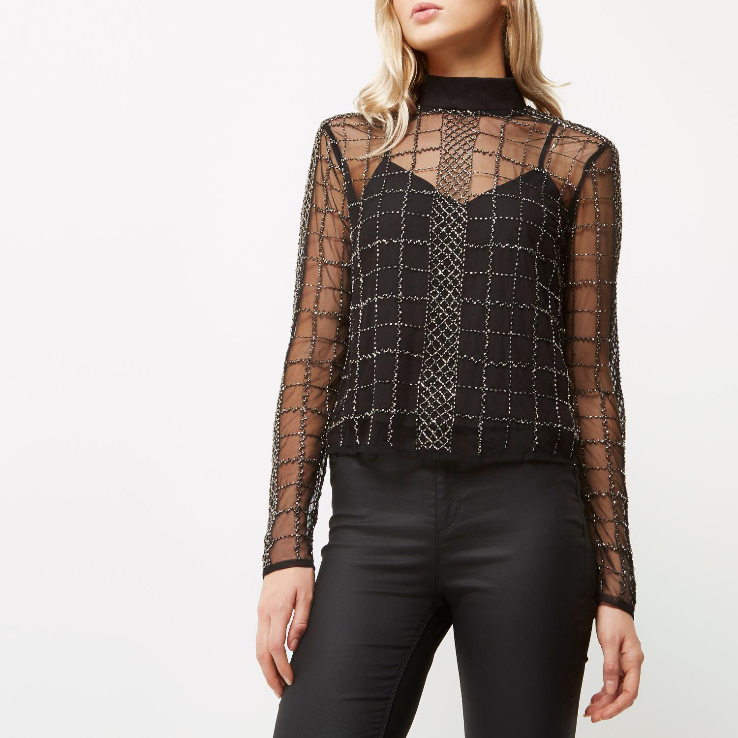 river island embellished shirt