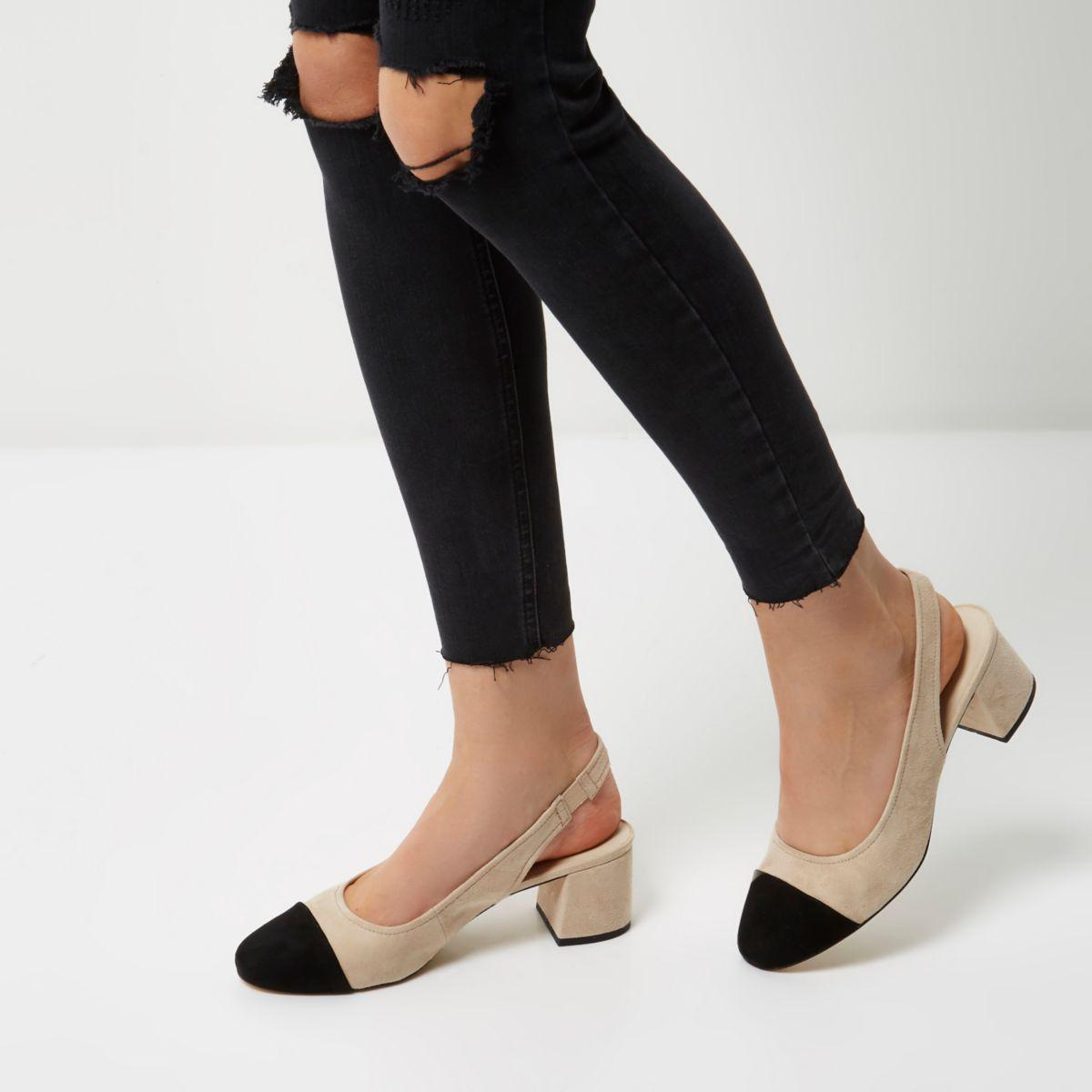 cream leather slingback shoes