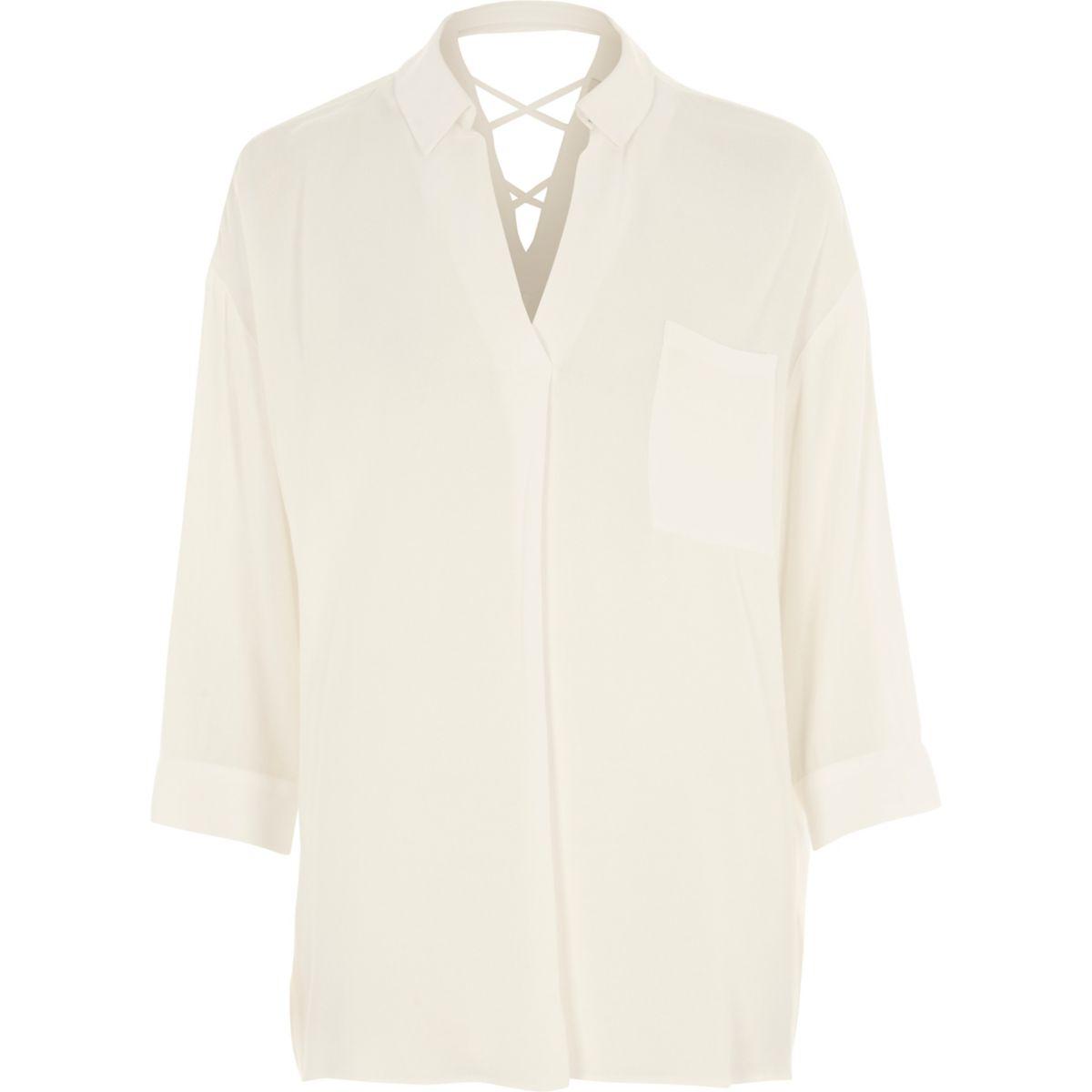 lyst river island white cross back blouse white cross back blouse in white lyst river island white cross back blouse white cross back blouse in white
