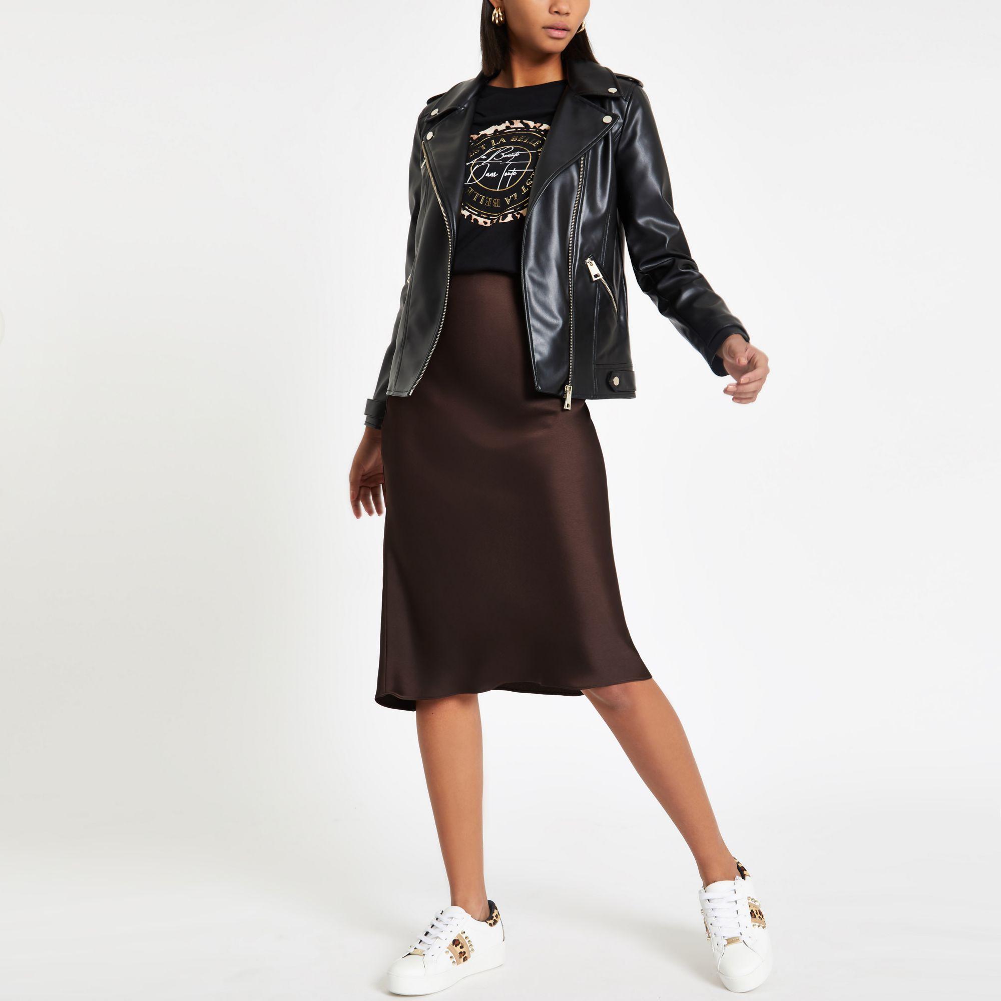 satin skirt river island