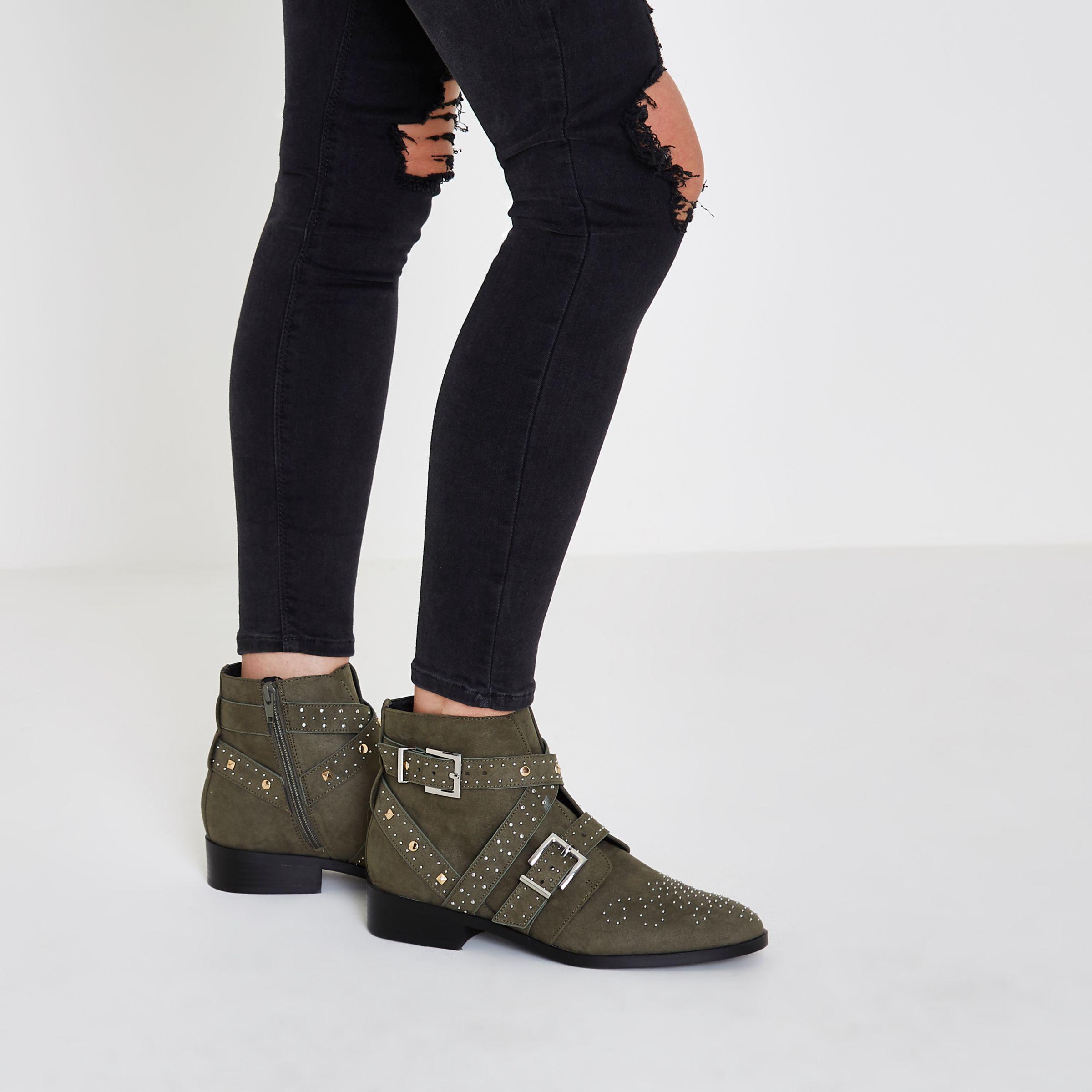 特価サービスの-リバー•アイランド River Island Wide Fit studded