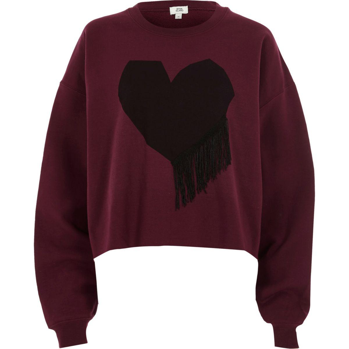 Heart print sweatshirt