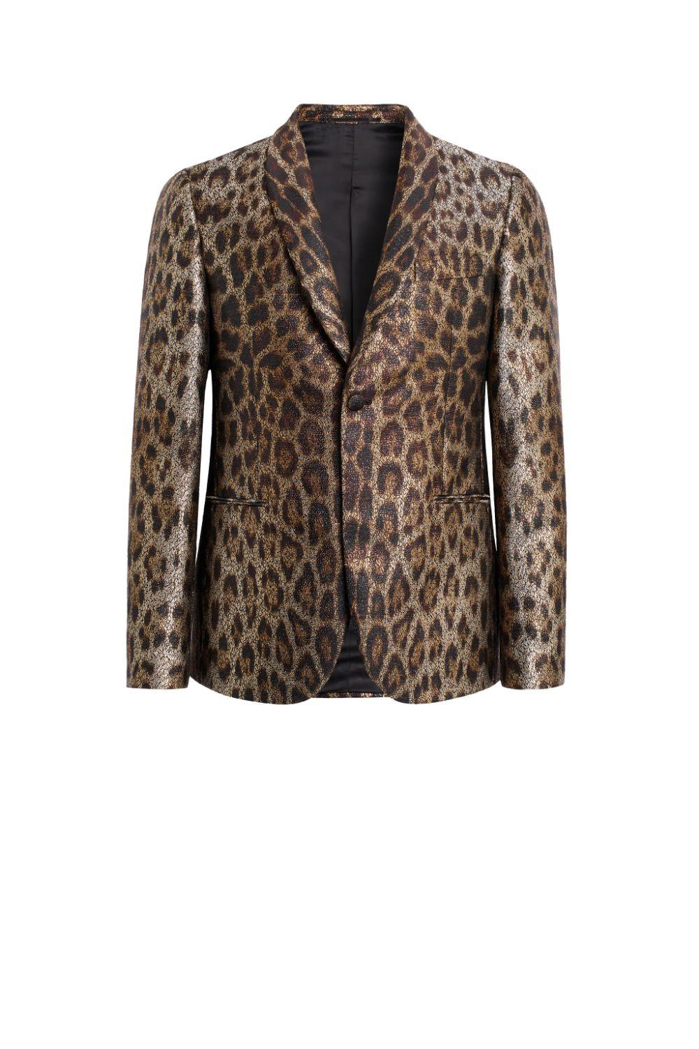Roberto Cavalli Heritage Jaguar Print Jacket in Brown for Men - Lyst