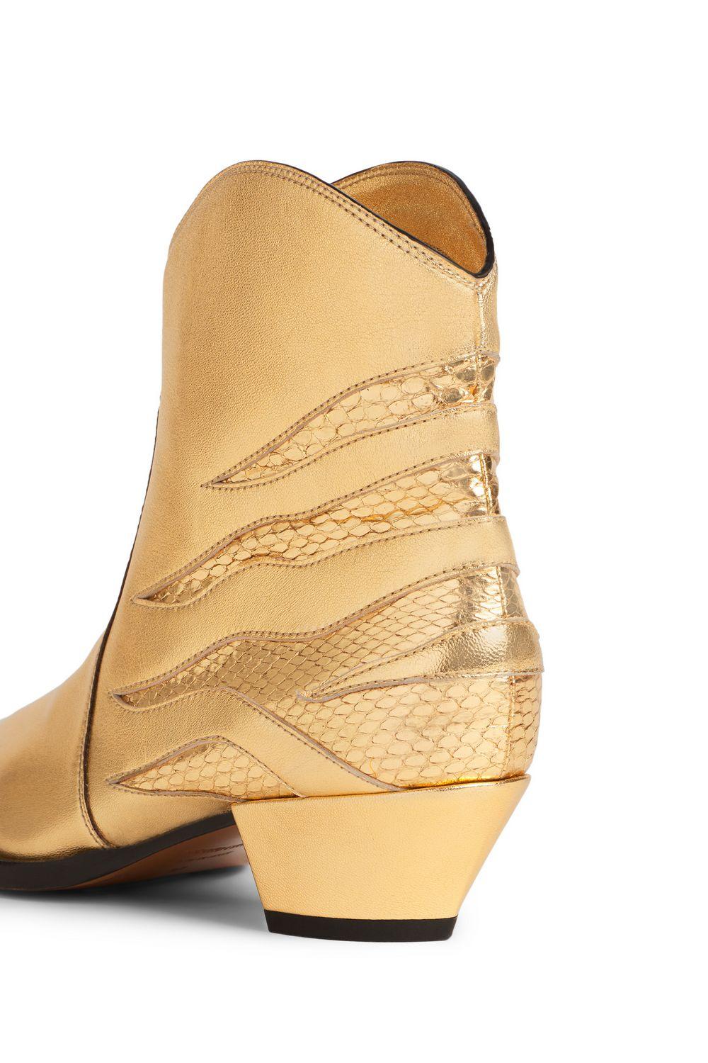 Roberto Cavalli Leather Metallic Cowboy Boots Lyst
