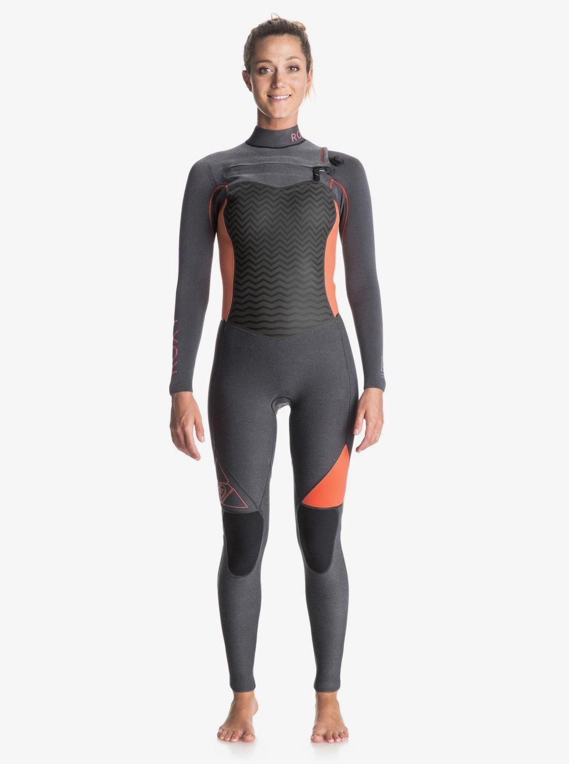 Roxy Neoprene Chest Zip Full Wetsuit in Grey (Gray) Lyst