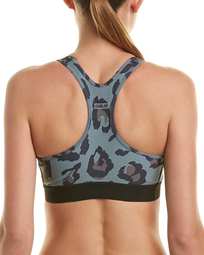 Chrldr Synthetic Big Leopard Sports Bra in Green - Lyst