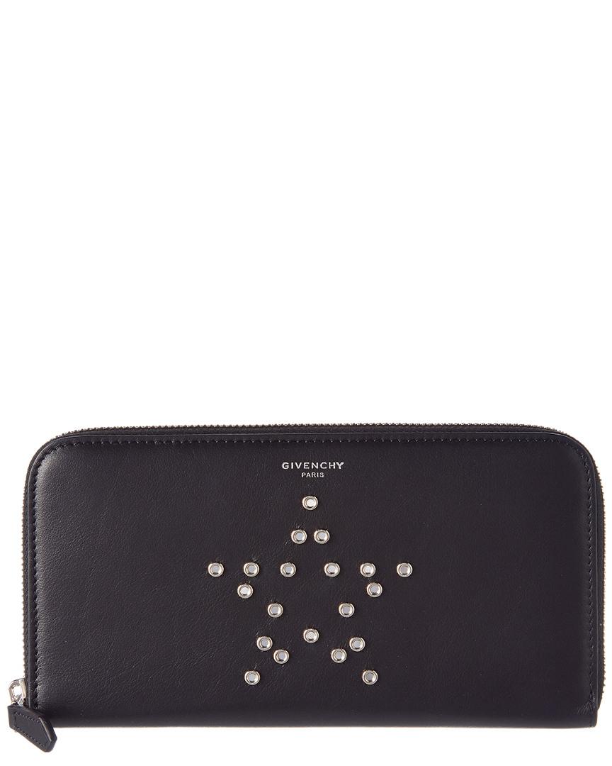 Givenchy Mirror Rivets Long Leather Zip Around Wallet In Black Lyst Gallery