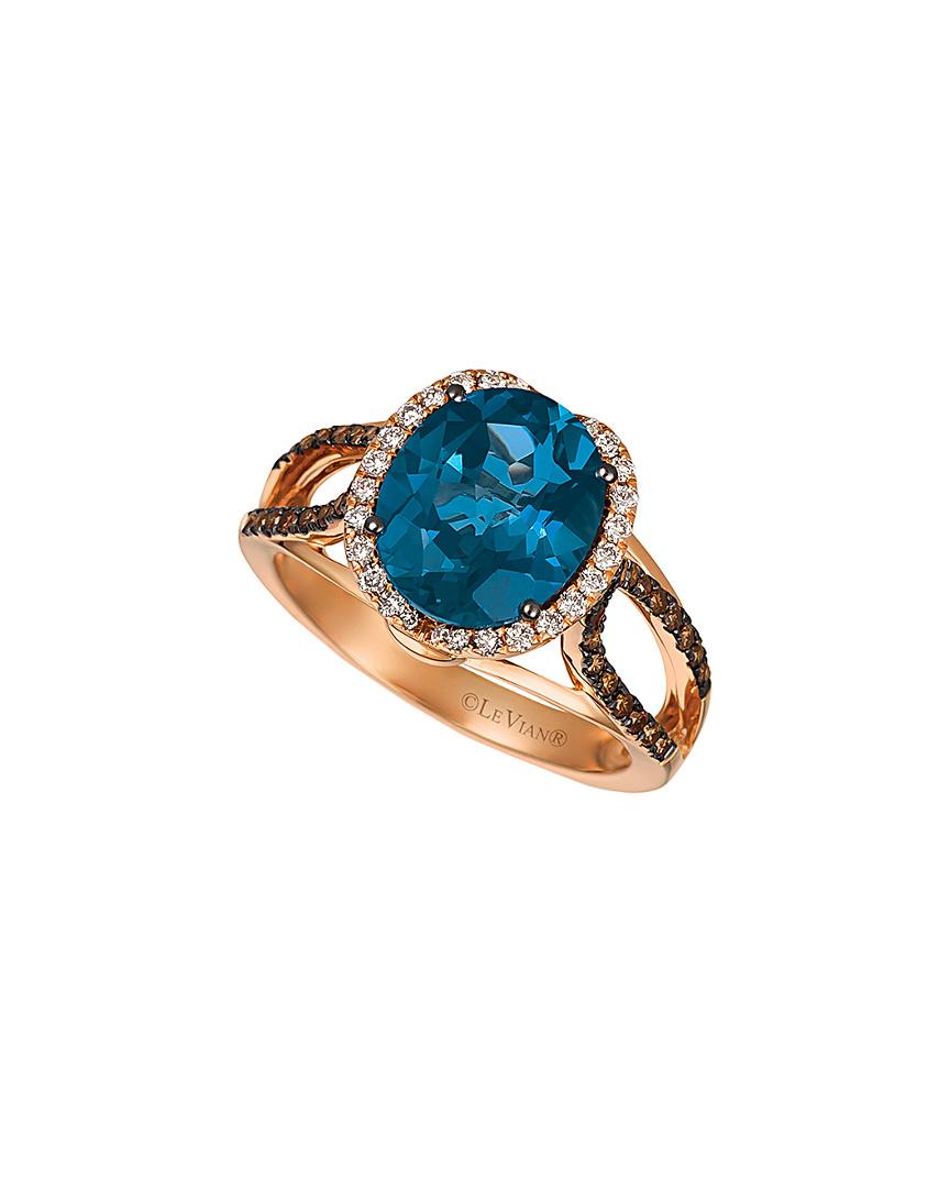 Le Vian ? 14k Rose Gold 4.45 Ct. Tw. Diamond & London Blue Topaz Ring ...